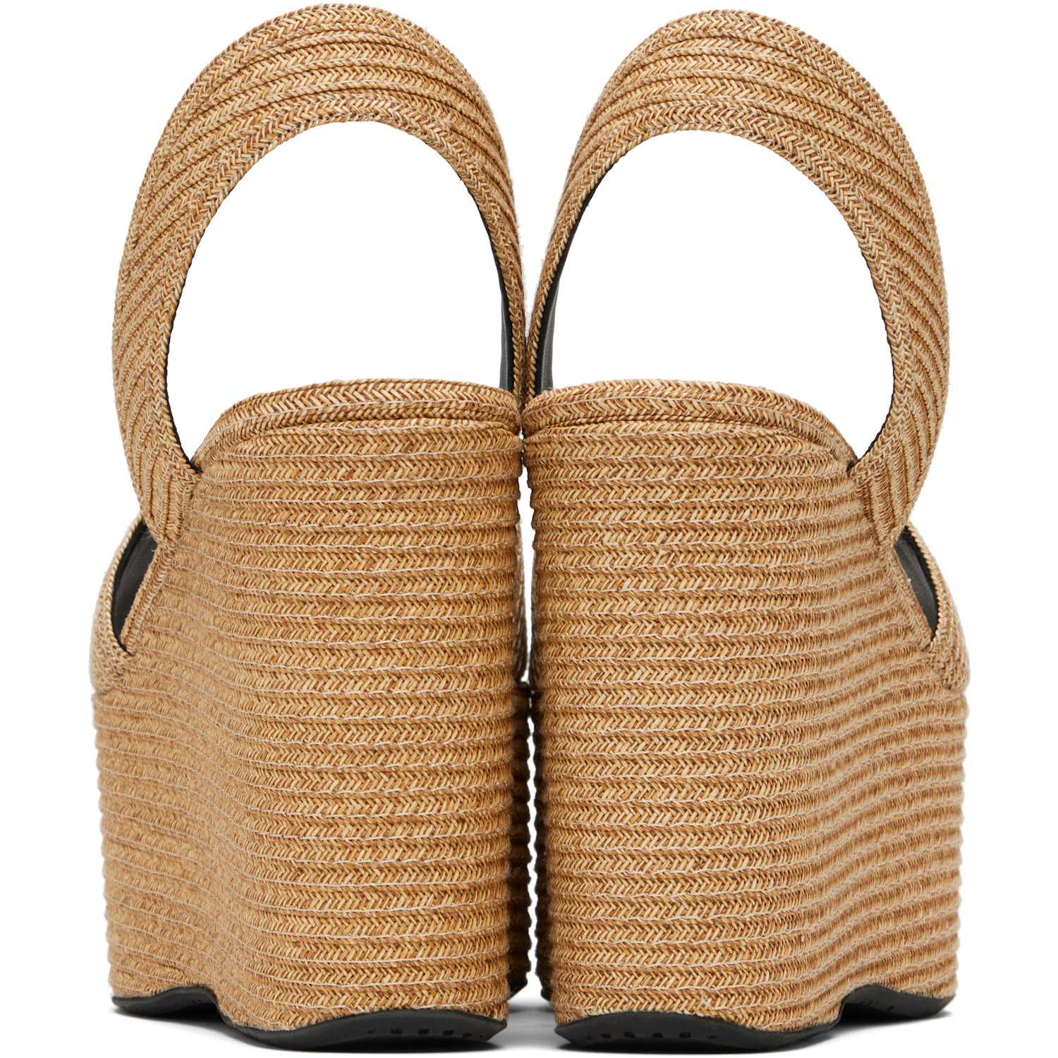 Alaïa Beige Wedge Paper Straw Heeled Sandals 