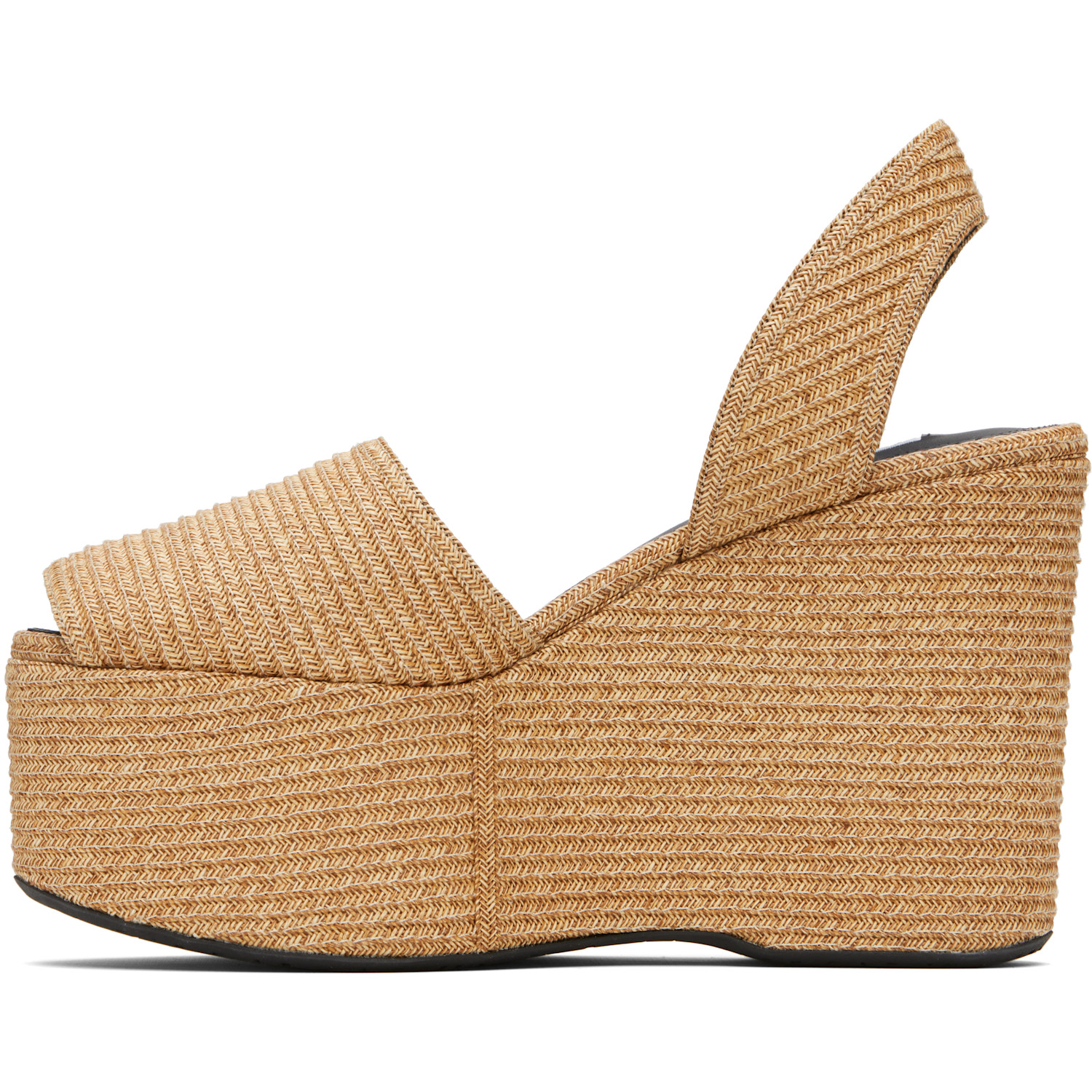  Alaïa Beige Wedge Paper Straw Heeled Sandals 