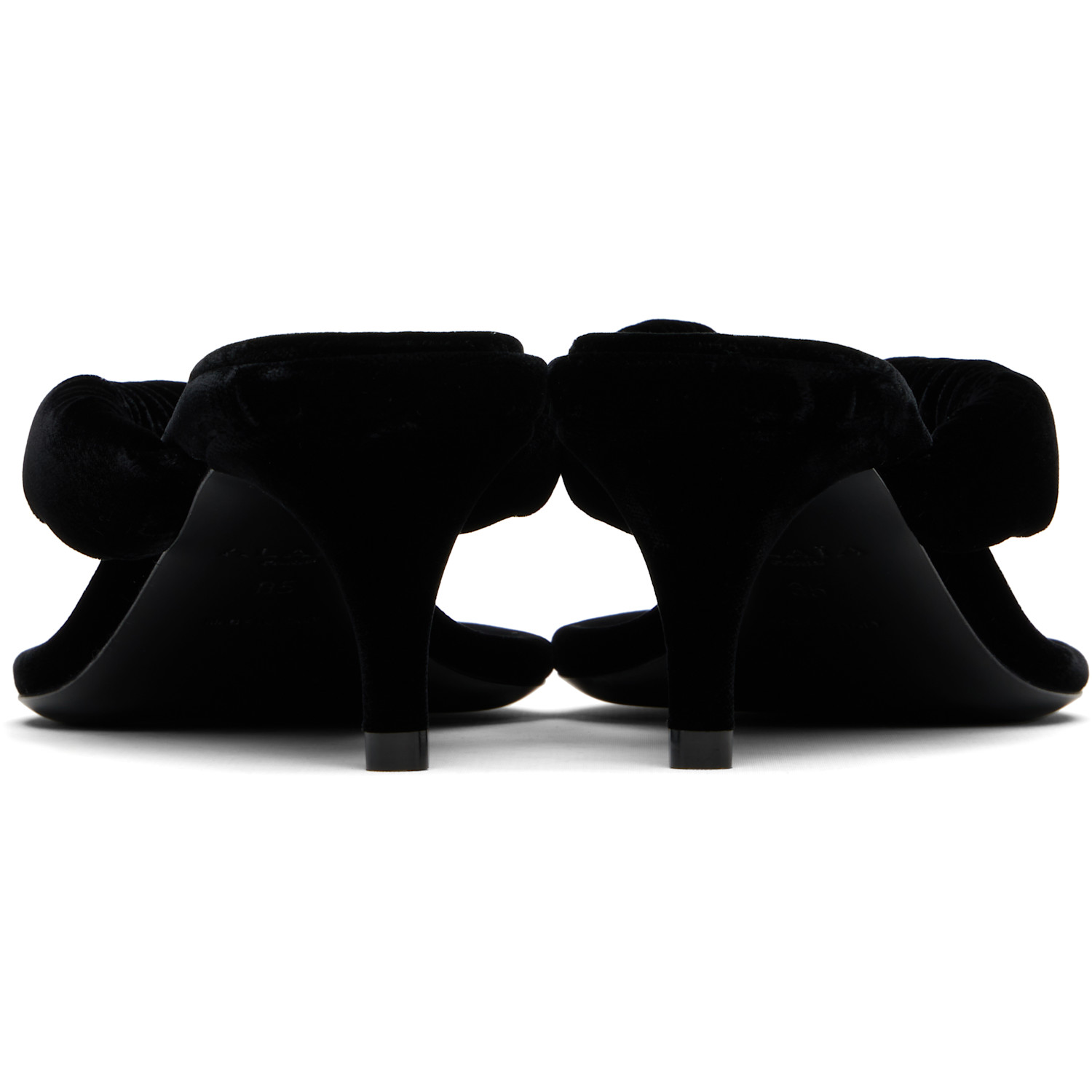  Alaïa Black Velvet Tong Mules 