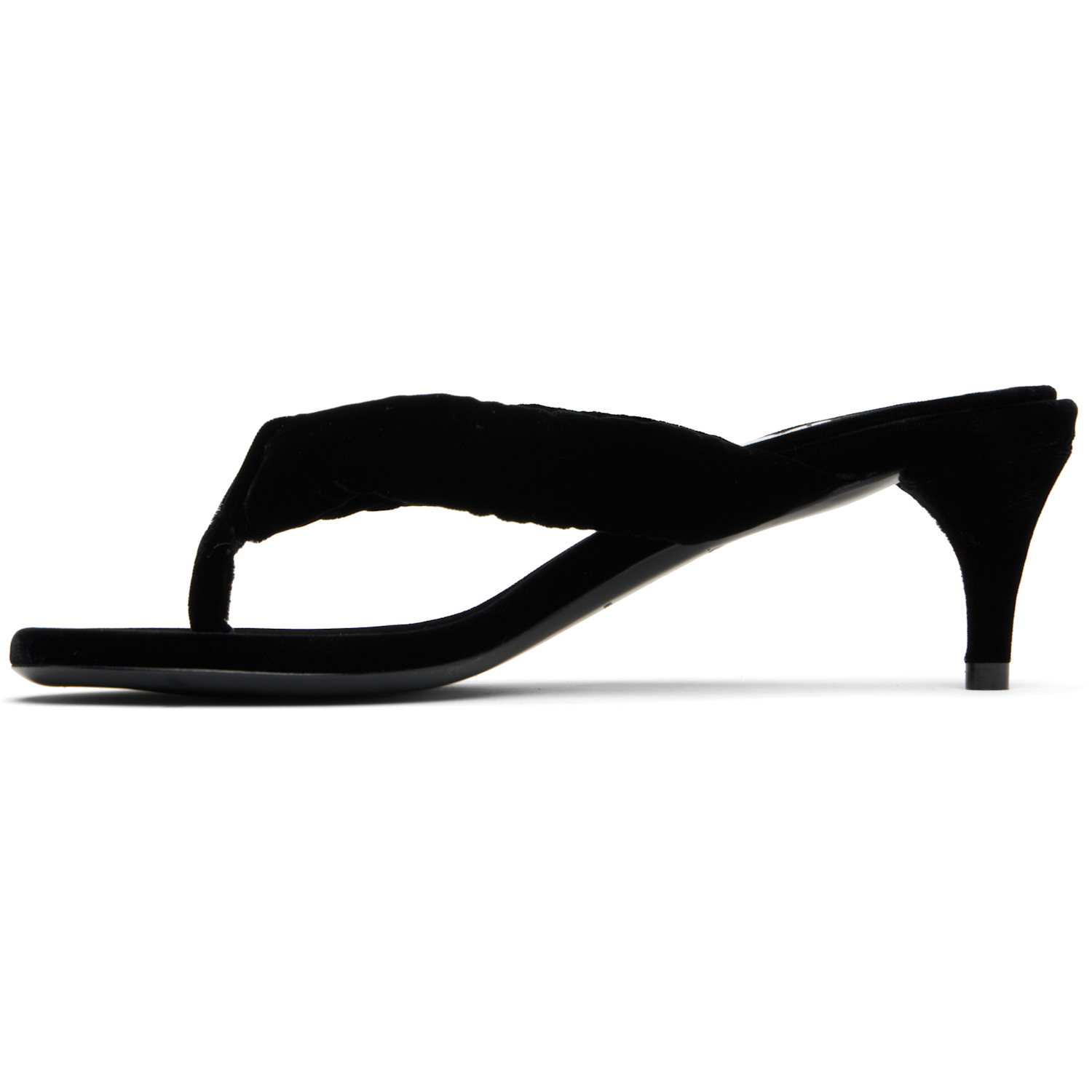  Alaïa Black Velvet Tong Mules 