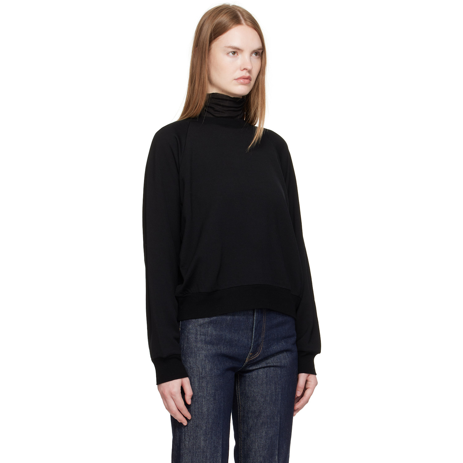  Auralee Black Light Wool Pullover Sweatshirt 