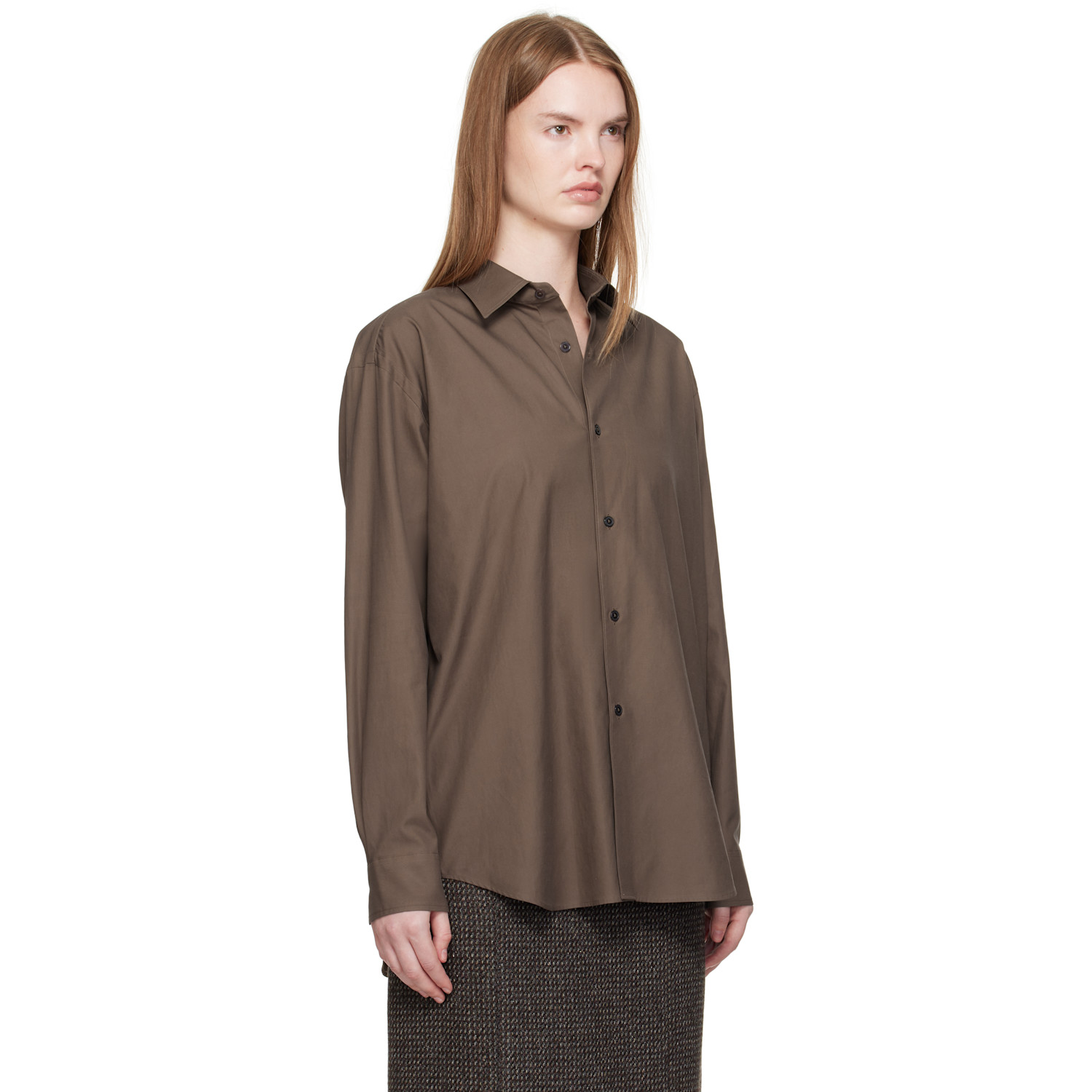  Auralee Brown Washed Finx Twill Shirt 
