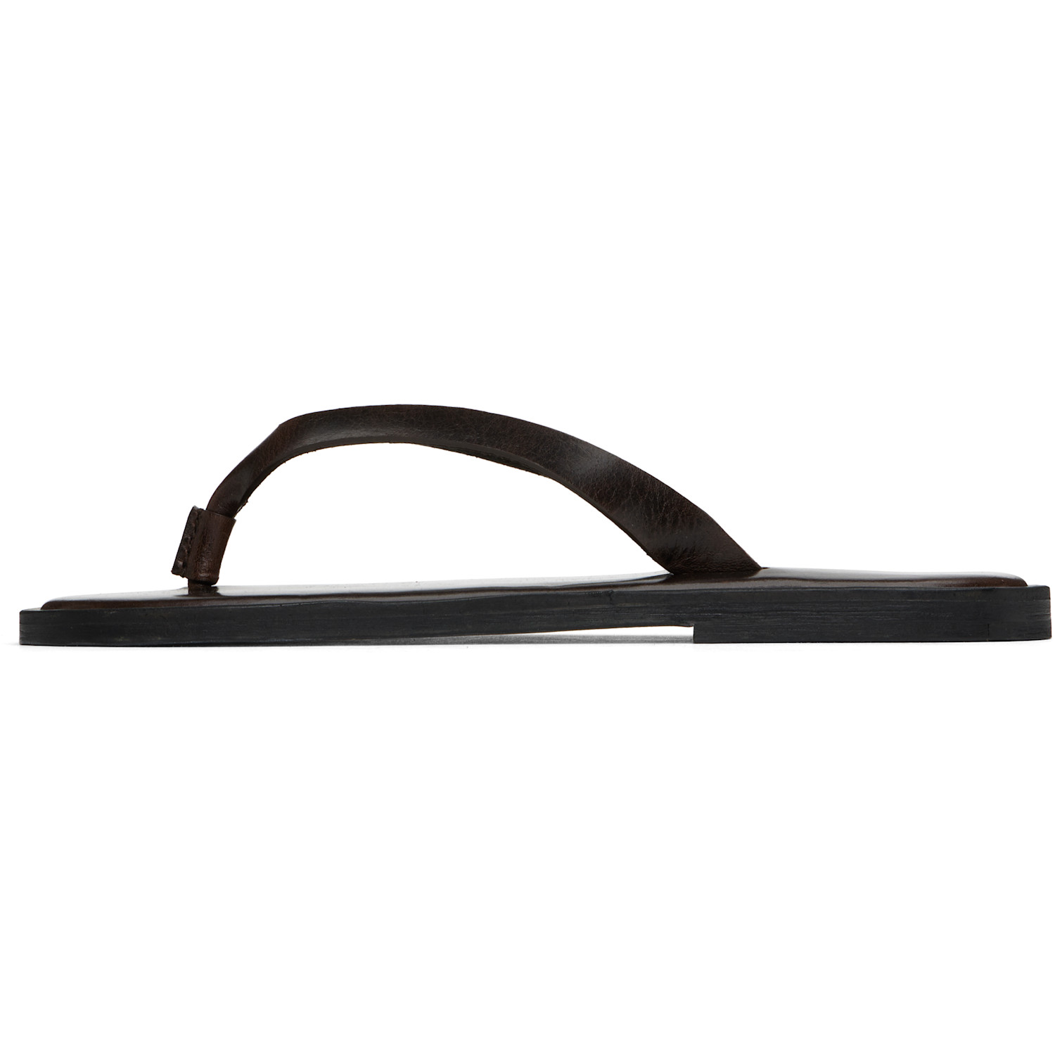  Auralee Brown Leather Tong Flip-flops 