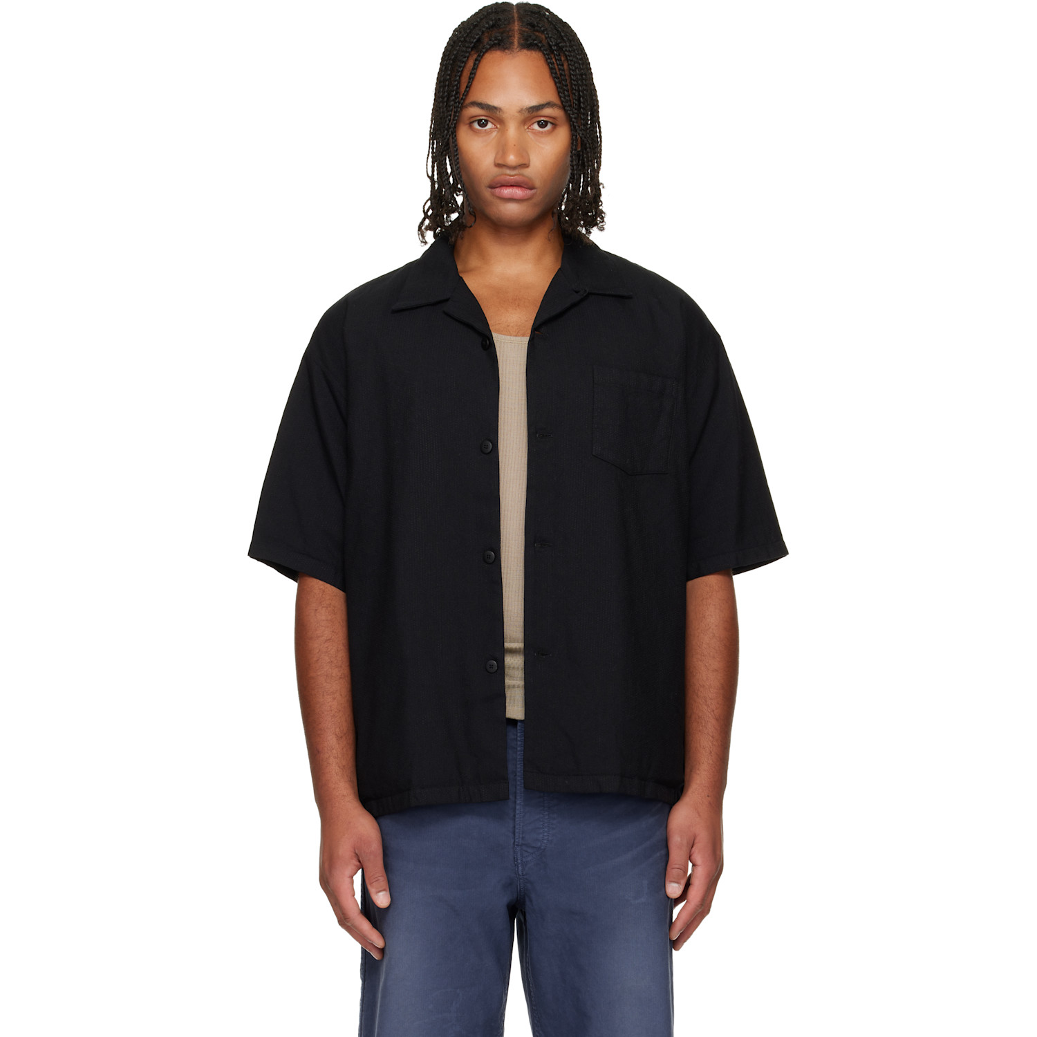 visvim Black Wallis Short Sleeve Down Shirt