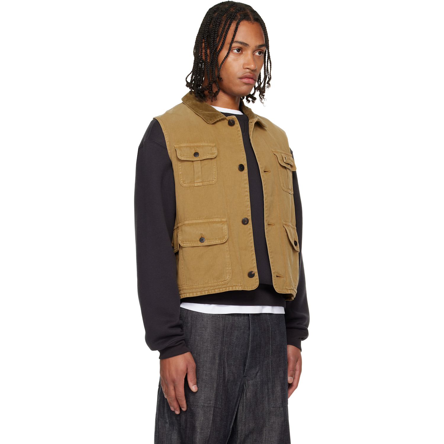  Visvim Tan Matto Hunting Denim Vest 