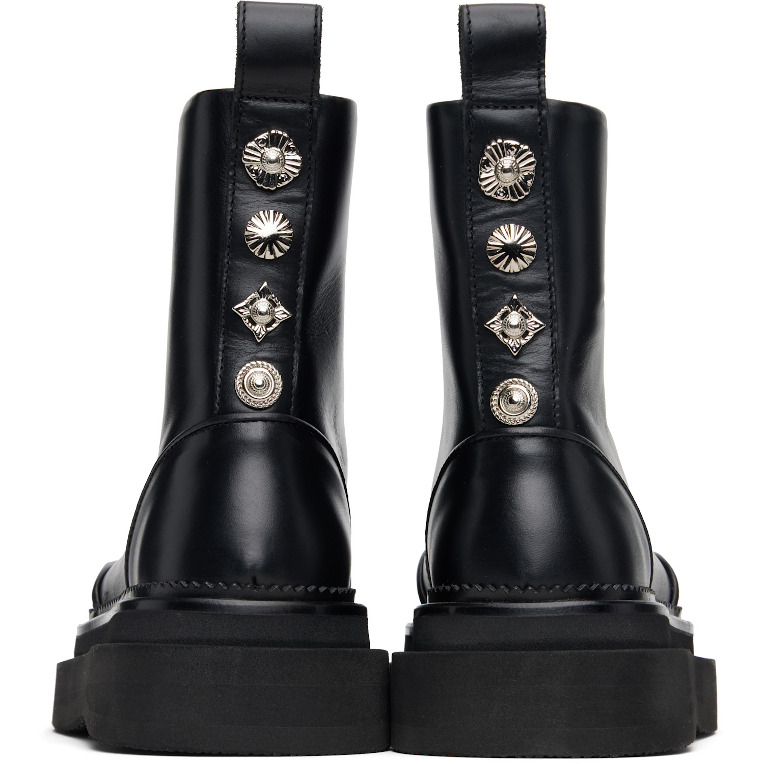  Toga Pulla Black Hard Leather Boots 