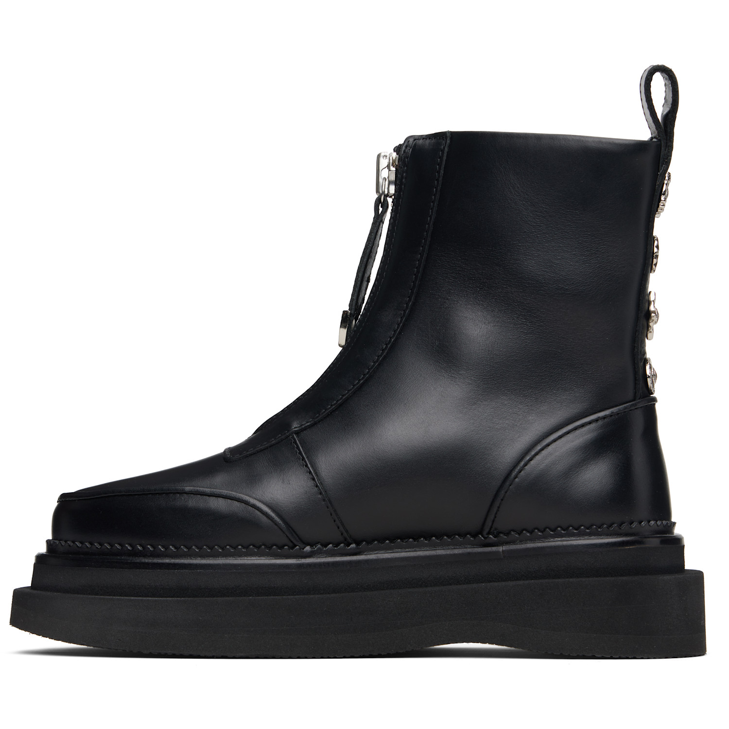  Toga Pulla Black Hard Leather Boots 