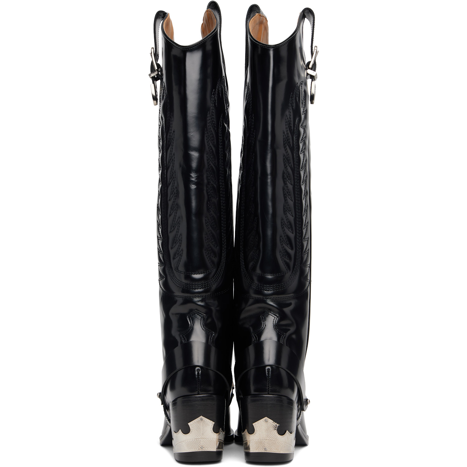  Toga Pulla Black Leather Tall Boots 