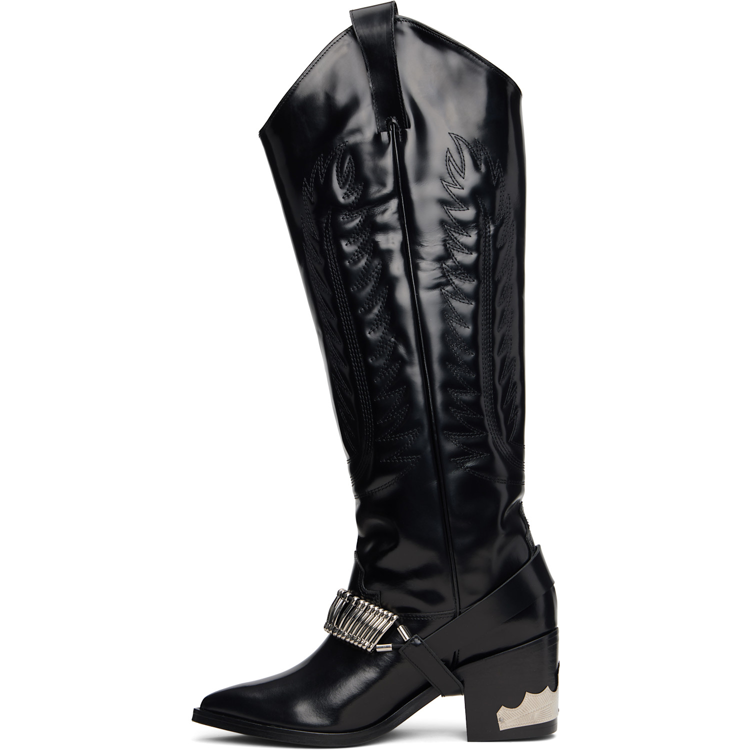  Toga Pulla Black Leather Tall Boots 