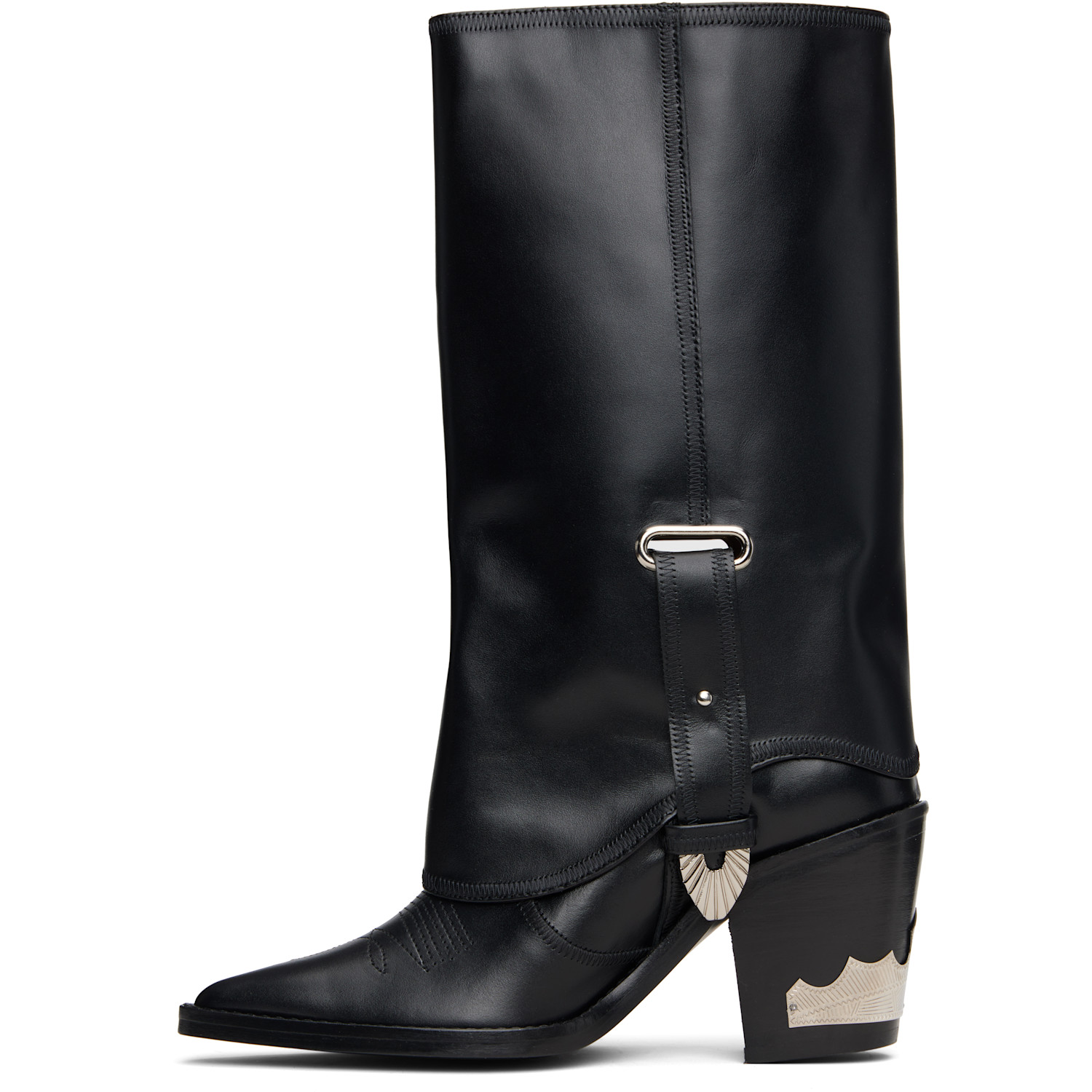  Toga Pulla Black Western Style Tall Boots 
