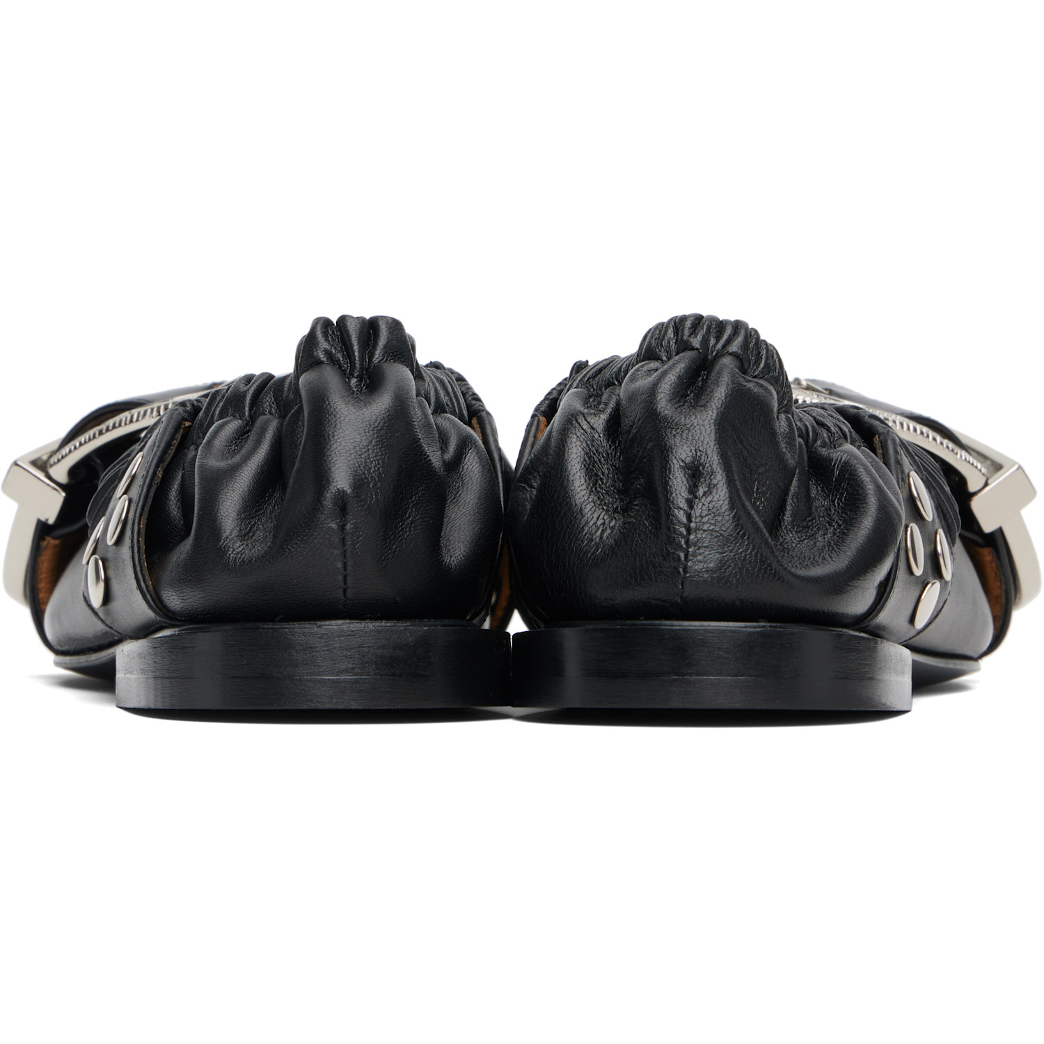  Toga Pulla Black Cross Strap Ballerina Flats 