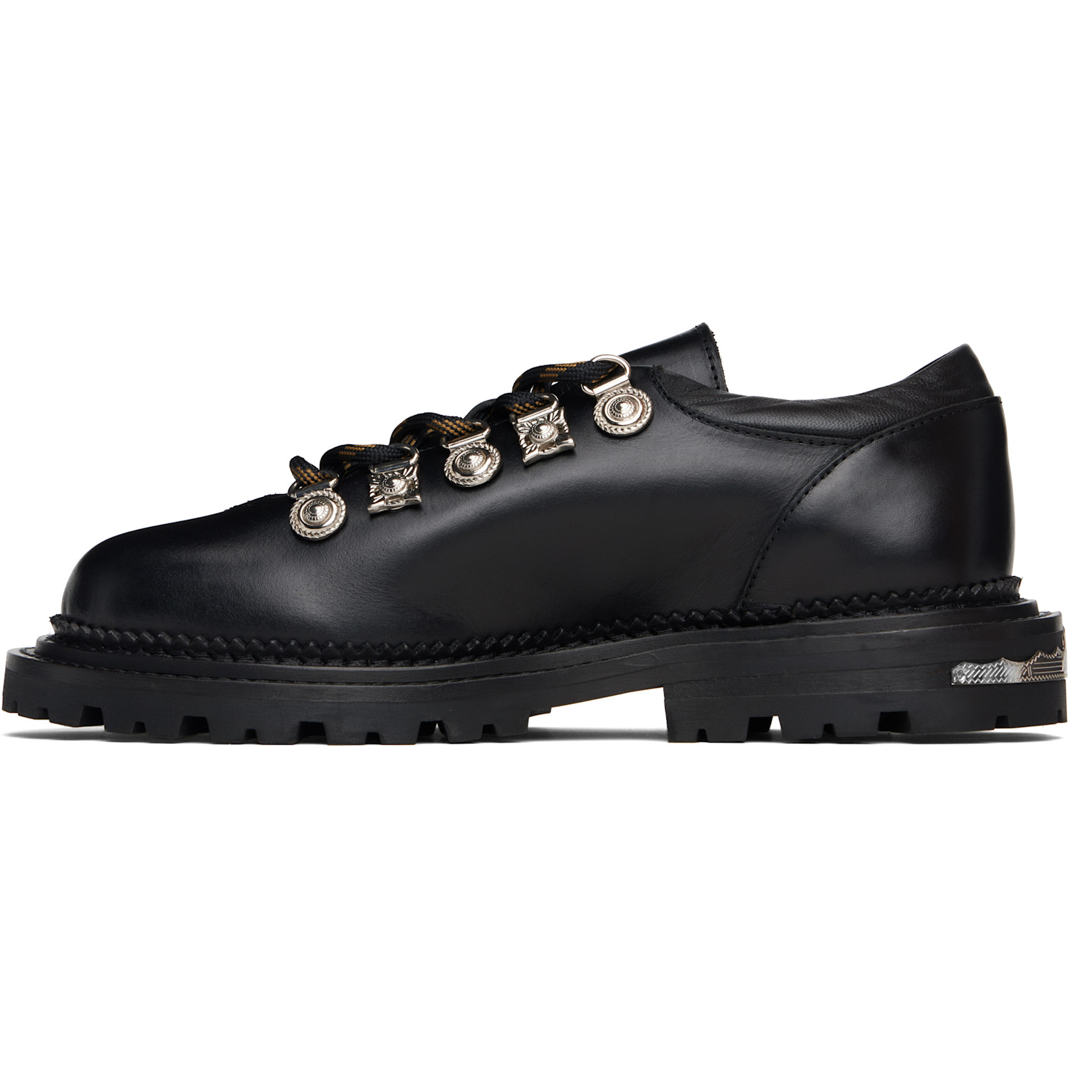  Toga Pulla Black Hard Leather Oxfords 