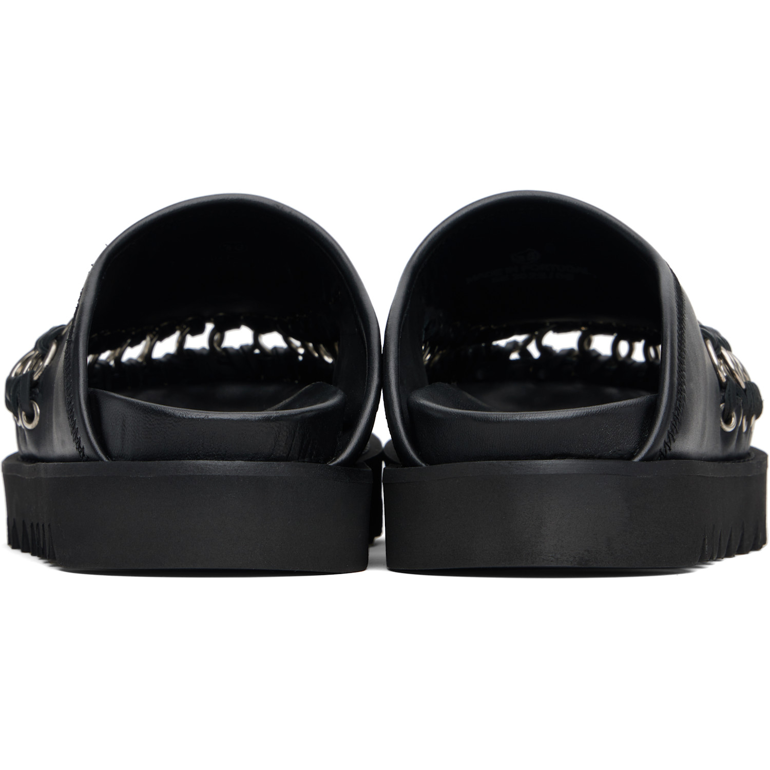  Toga Pulla Black Hoop Detail Slip-on Loafers 