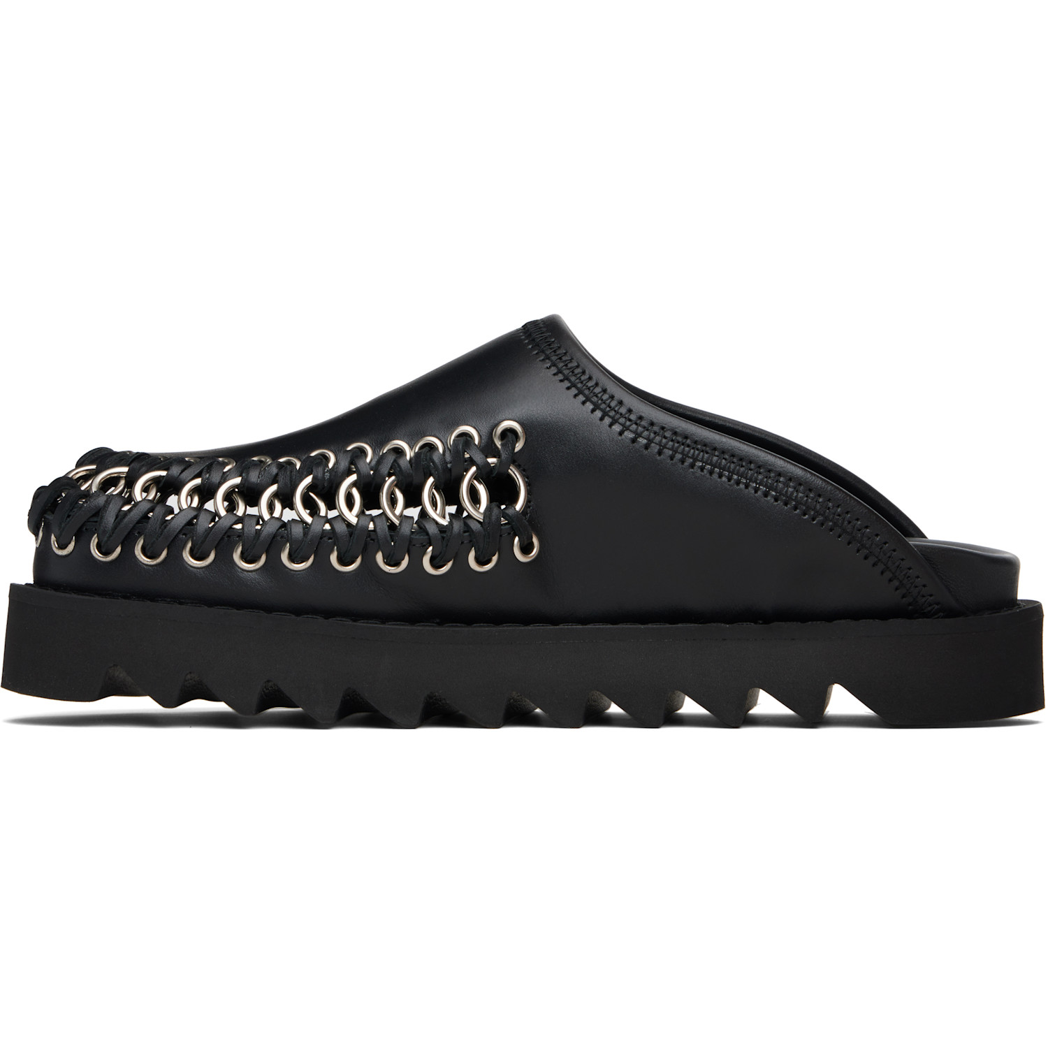 Toga Pulla Black Hoop Detail Slip-on Loafers 