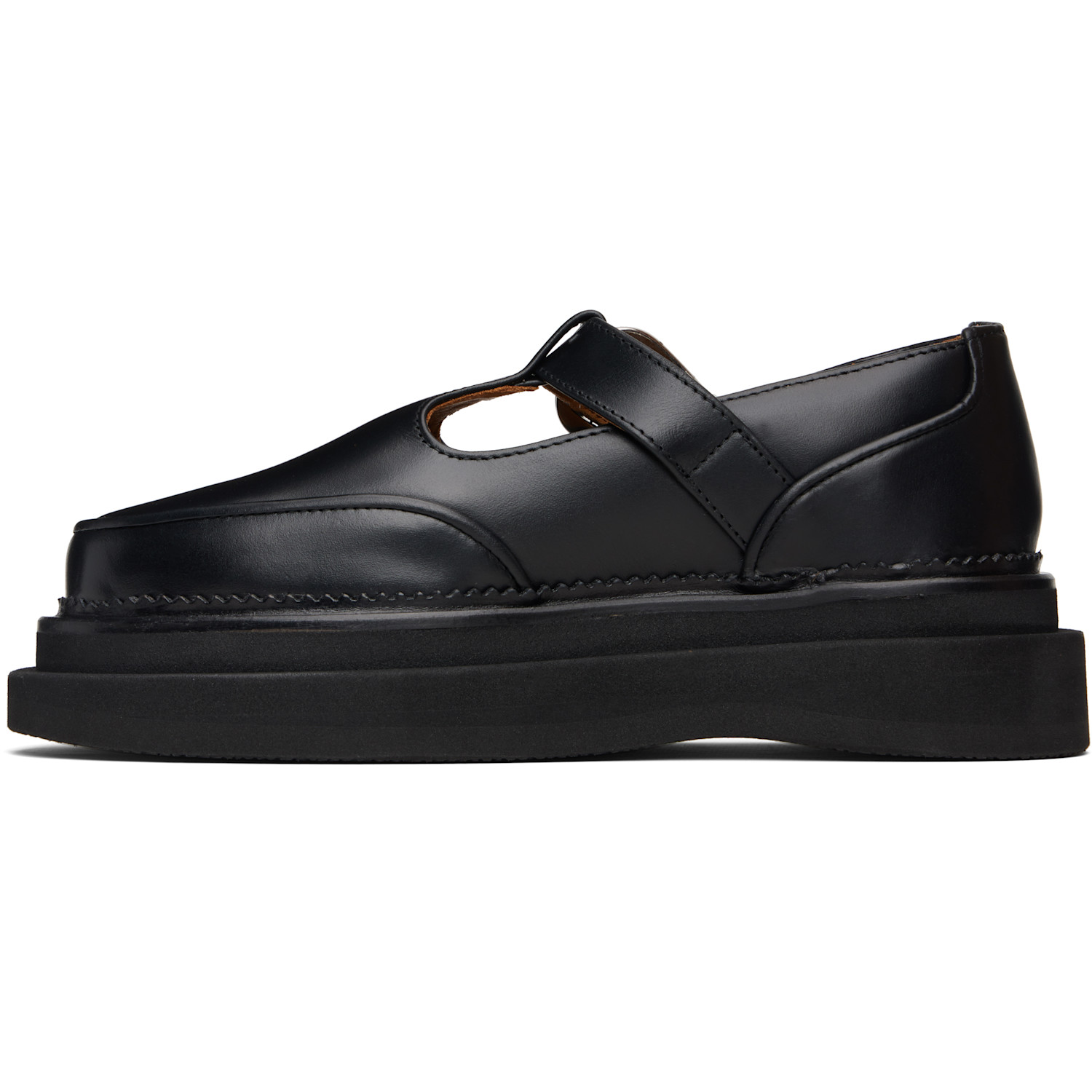  Toga Pulla Black T-bar Mary Jane Loafers 