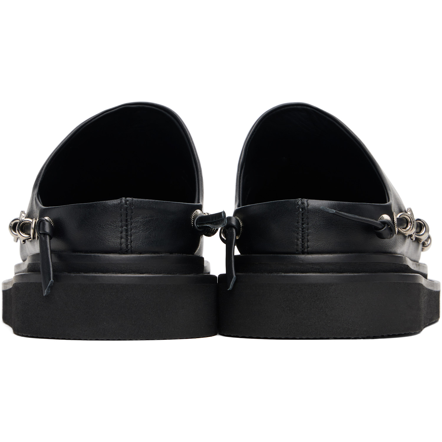  Toga Pulla Black Leather Slip-on Loafers 