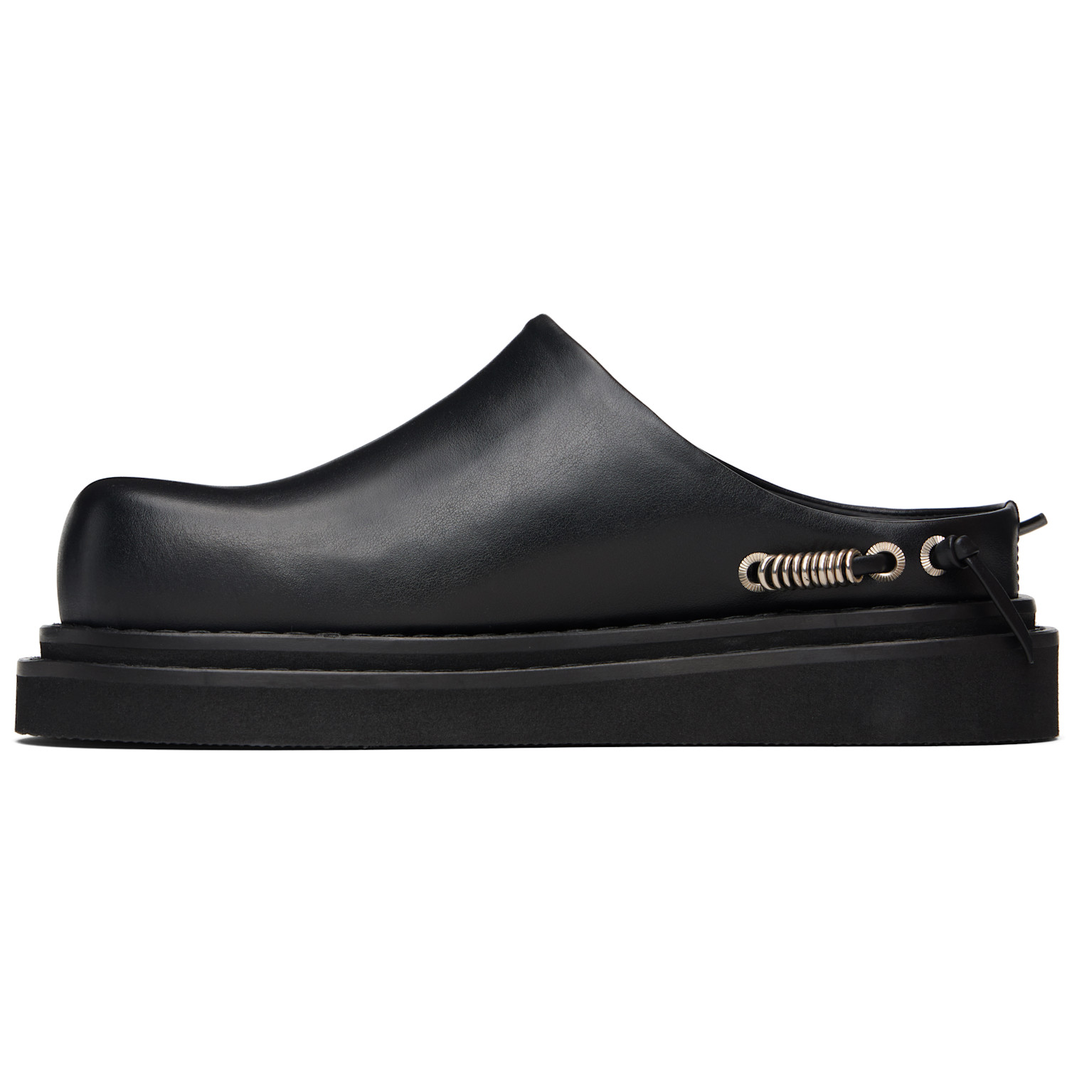  Toga Pulla Black Leather Slip-on Loafers 