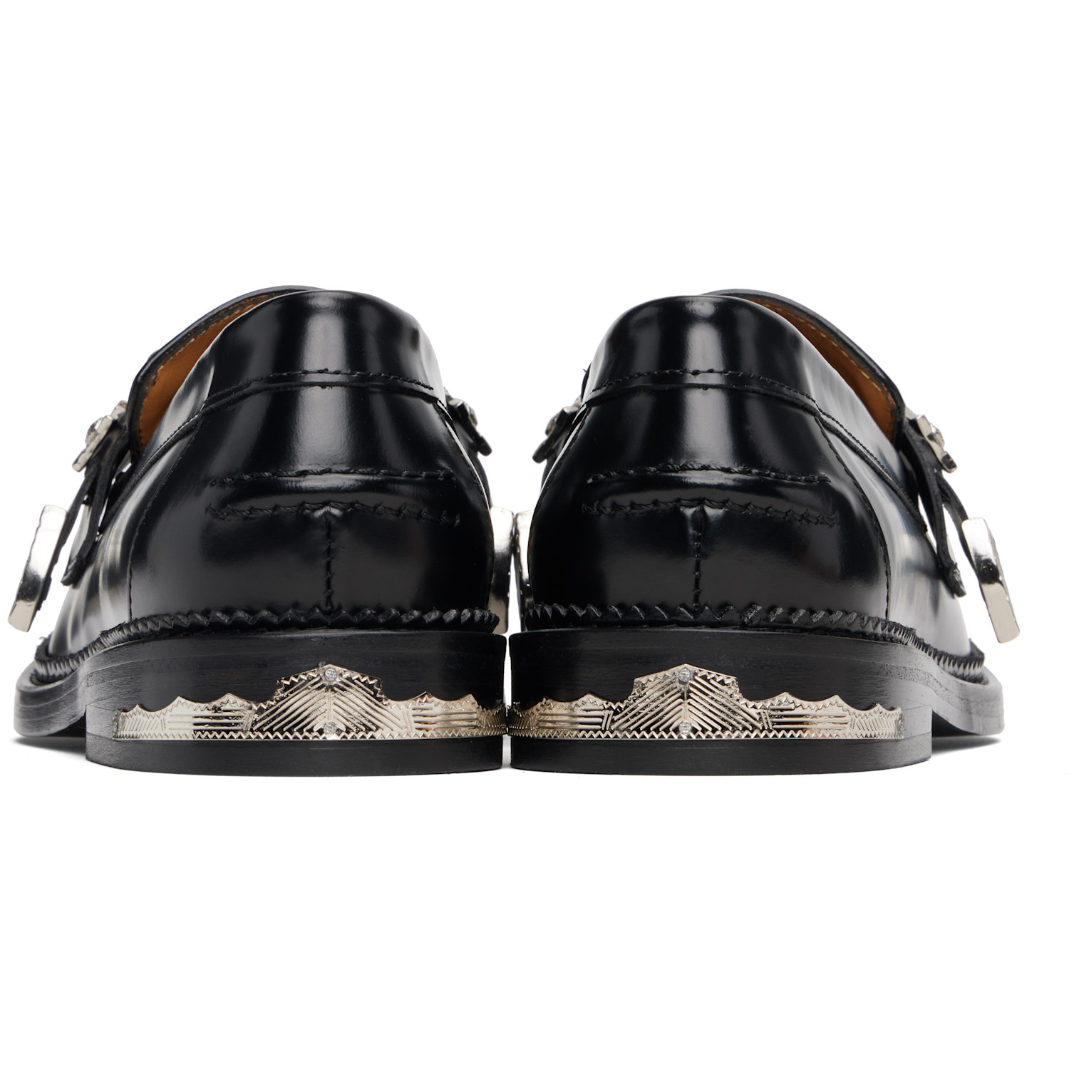  Toga Pulla Black Polished Leather Loafers 