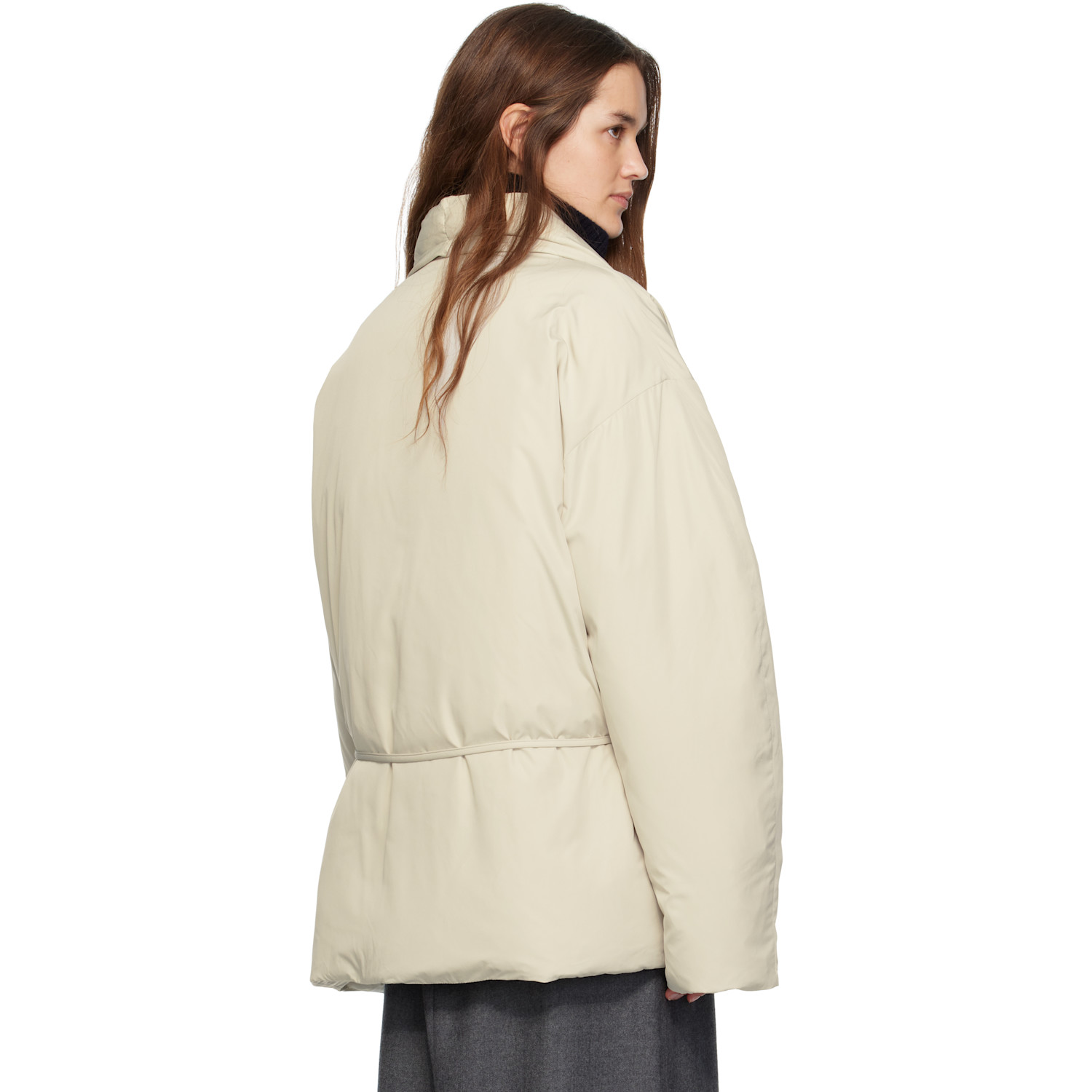  Le17septembre Off-white Shawl Collar Goose Down Jacket 
