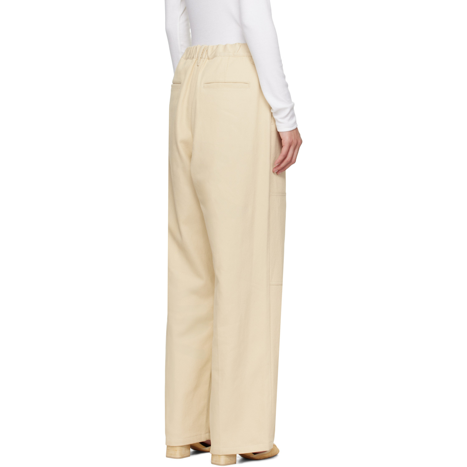  Le17septembre Beige Cotton Twill Work Trousers 