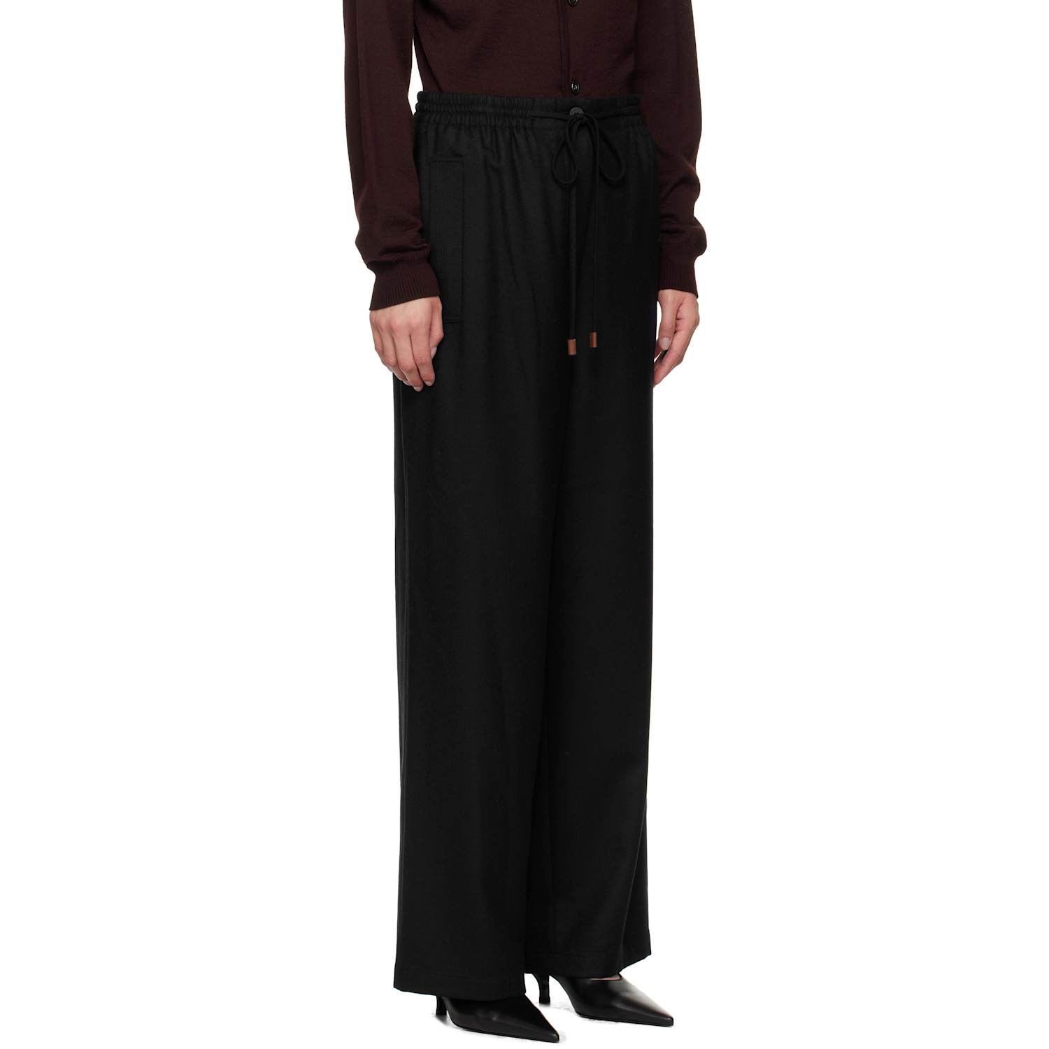  Le17septembre Navy Drawstring Easy Wool Trousers 