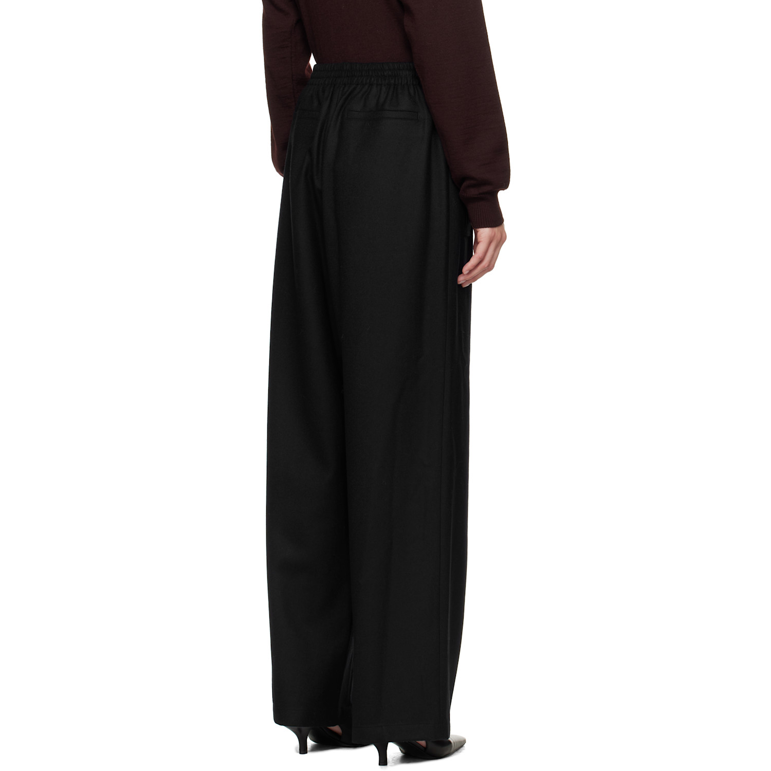 Le17septembre Navy Drawstring Easy Wool Trousers 