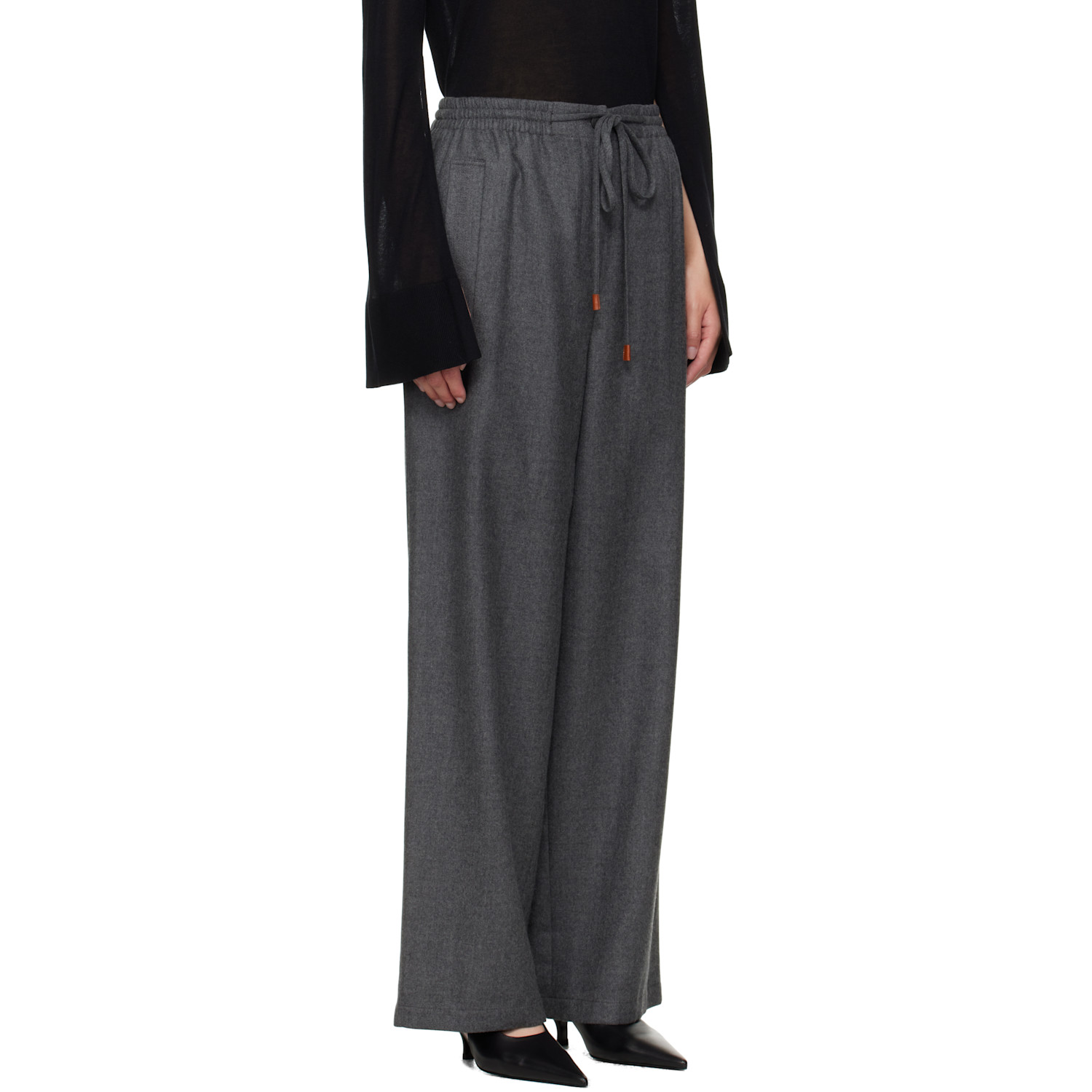  Le17septembre Gray Drawstring Easy Wool Trousers 