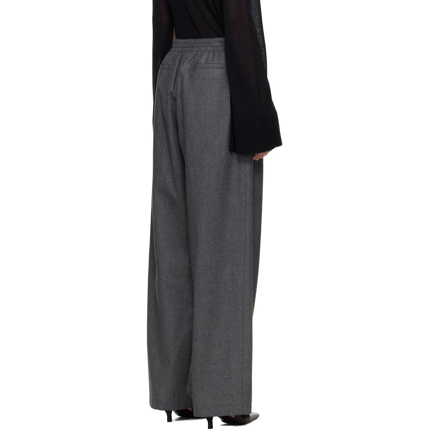  Le17septembre Gray Drawstring Easy Wool Trousers 