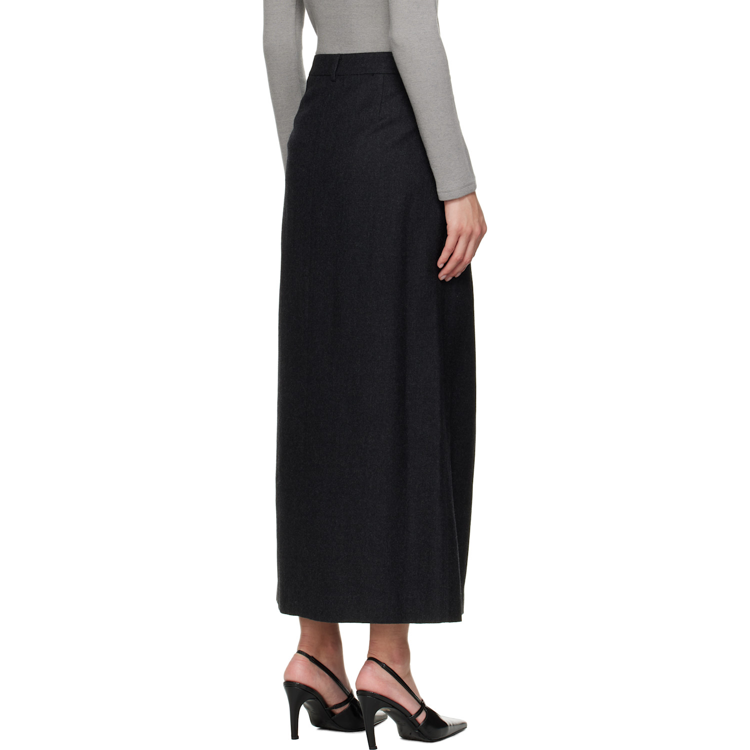  Le17septembre Gray Wool Tailored Maxi Skirt 