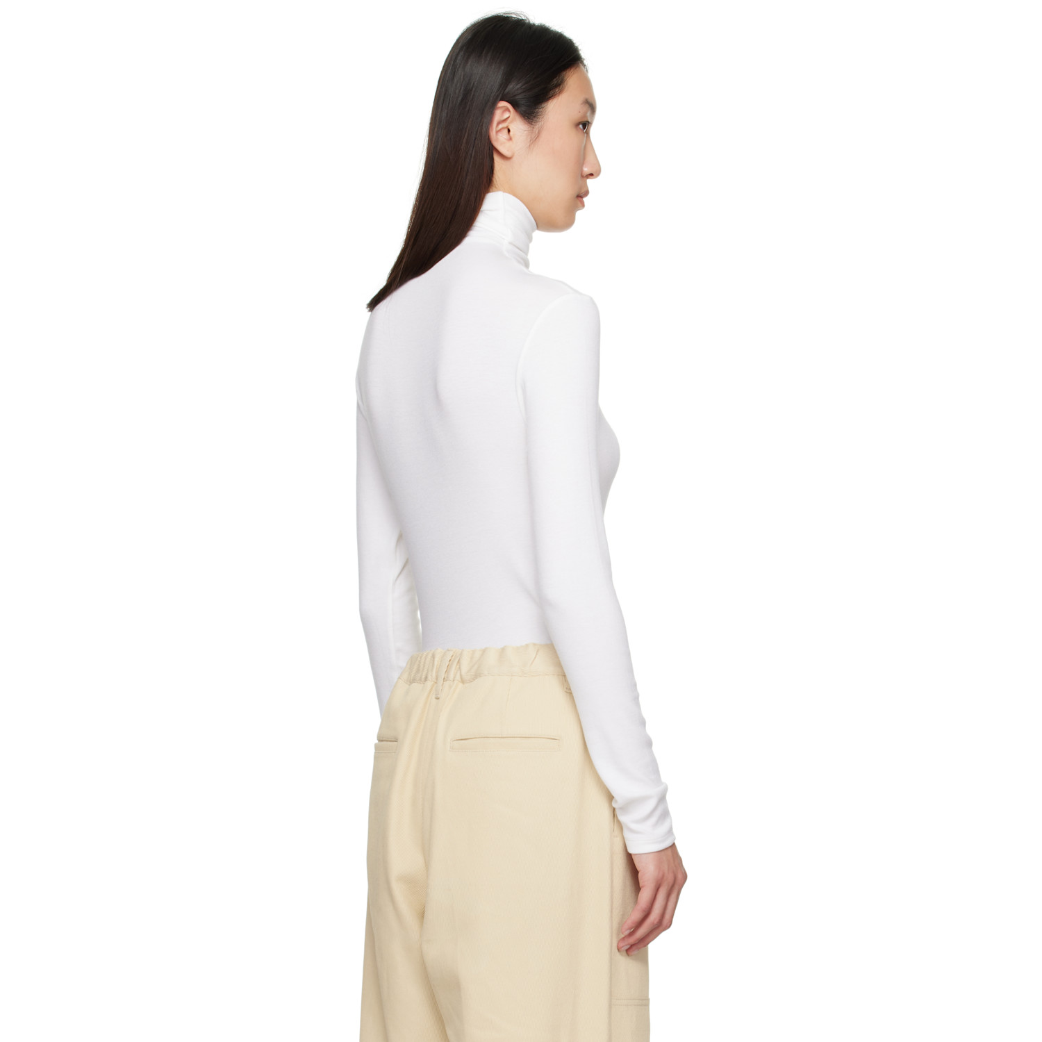  Le17septembre White Asymmetrical Turtleneck 