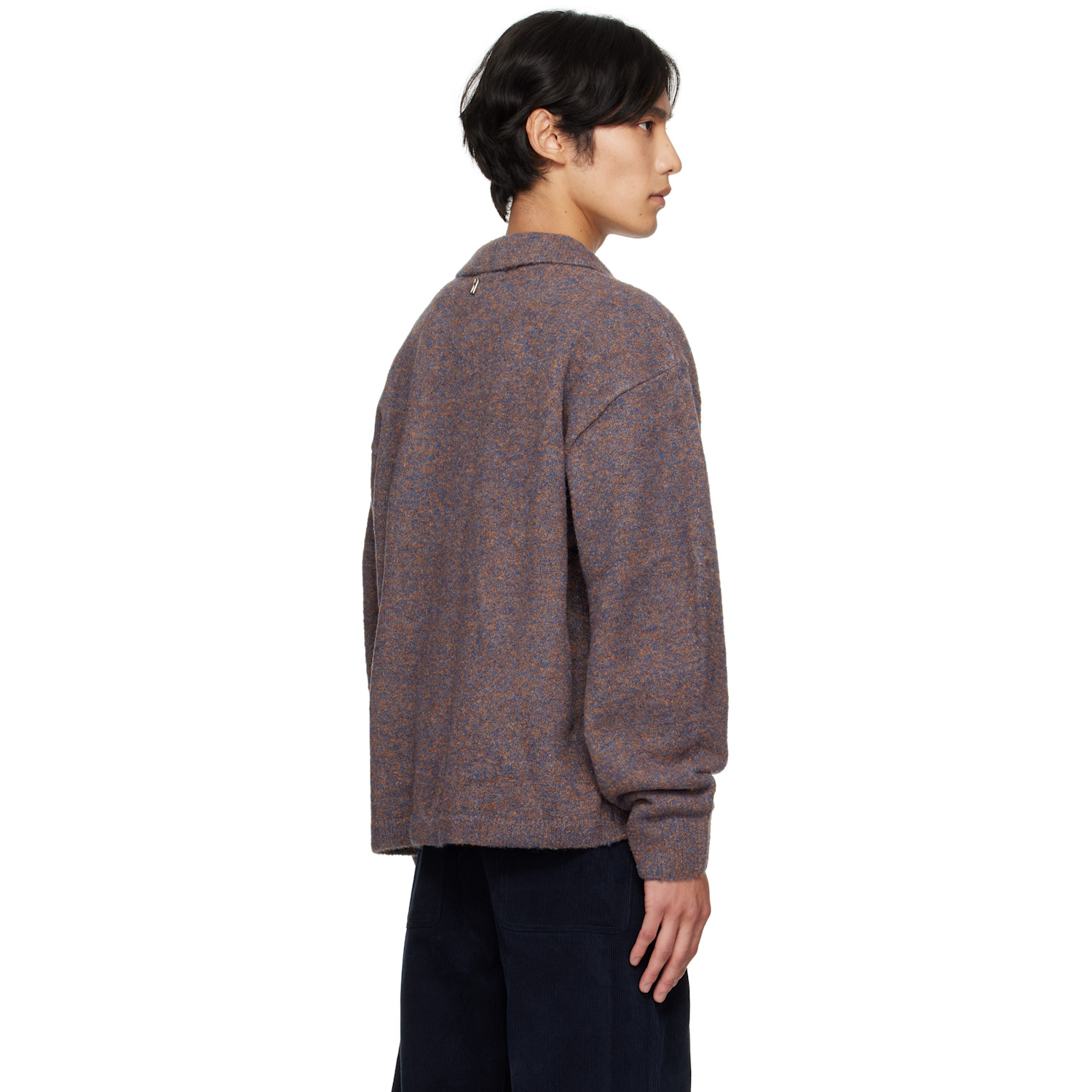  Le17septembre Purple Bouclé Button Down Cardigan 