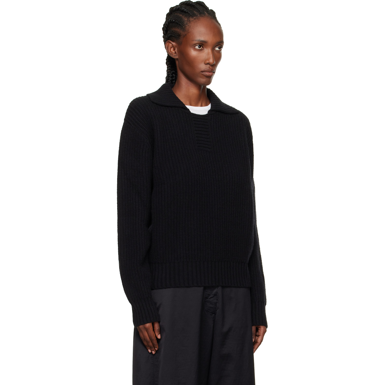  Mfpen Black Collar Sweater 