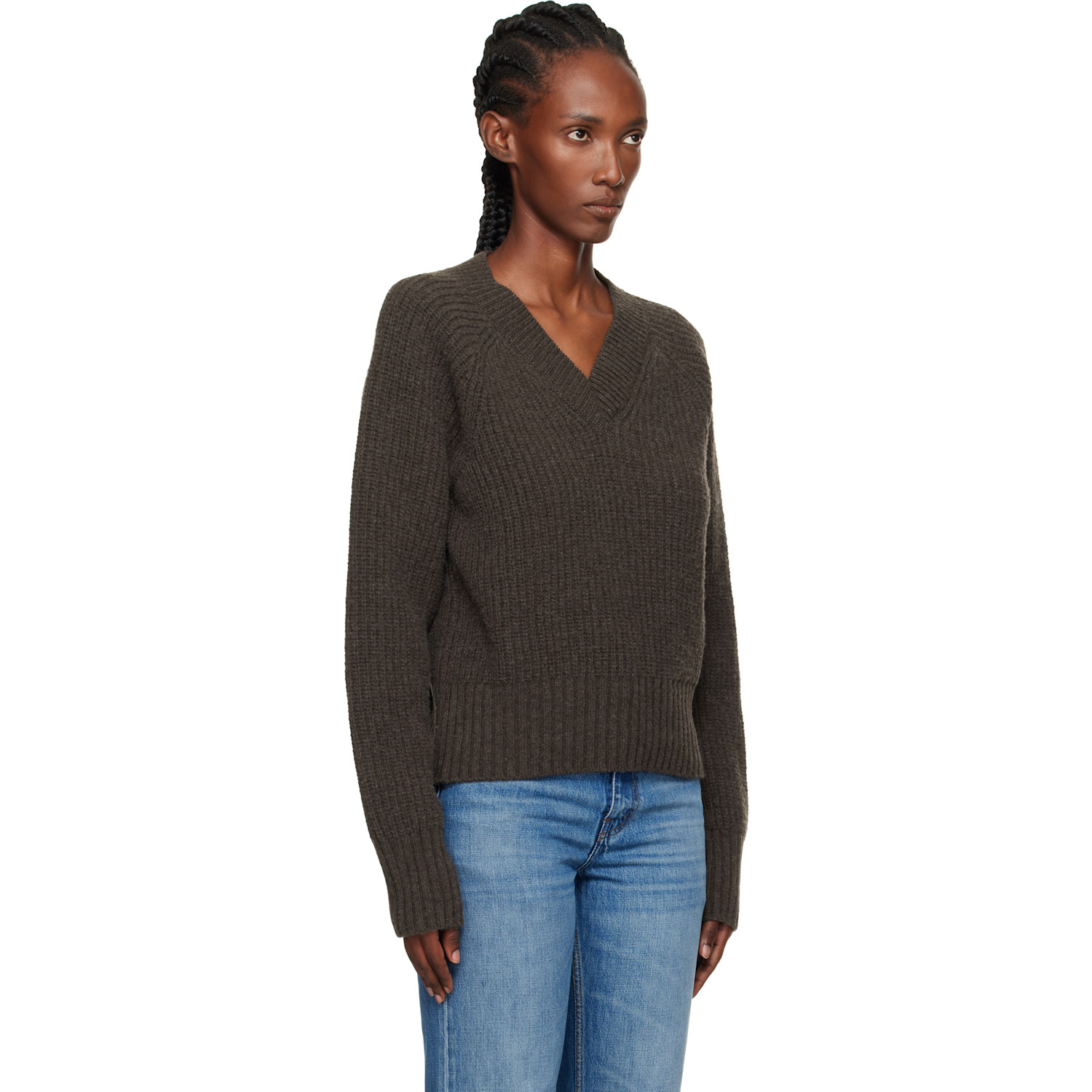  Mfpen Brown Plaza V-neck Sweater 