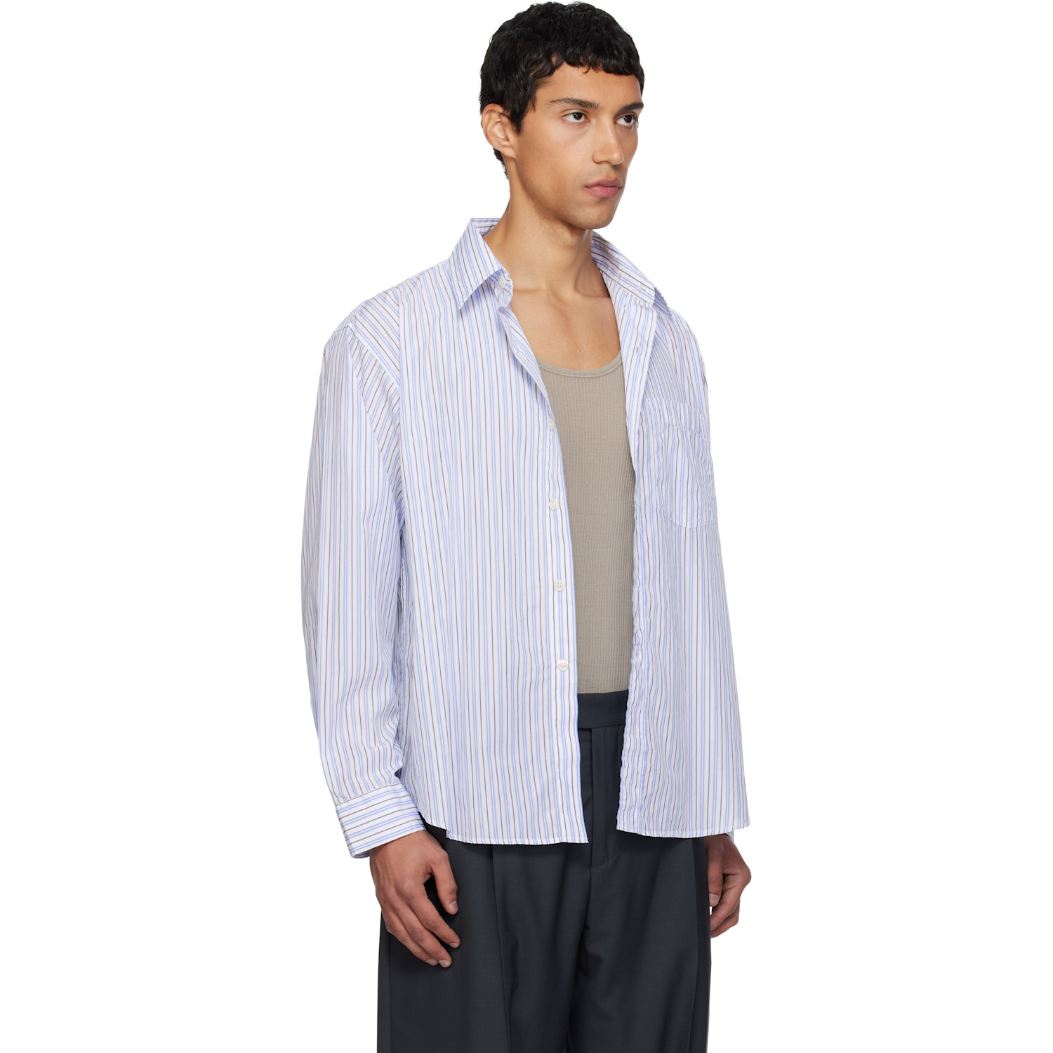  Mfpen White & Blue Executive Shirt 
