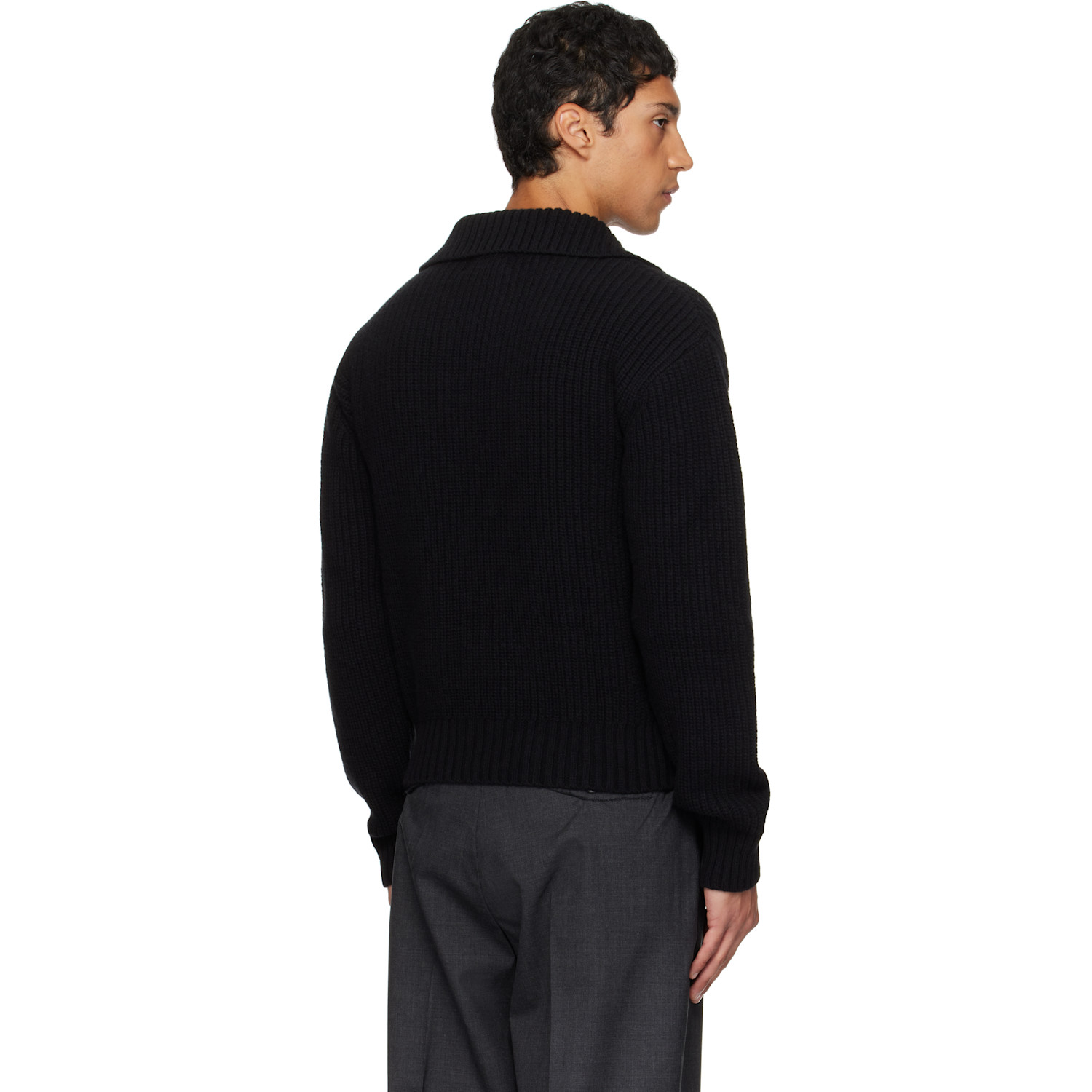  Mfpen Black Collar Sweater 