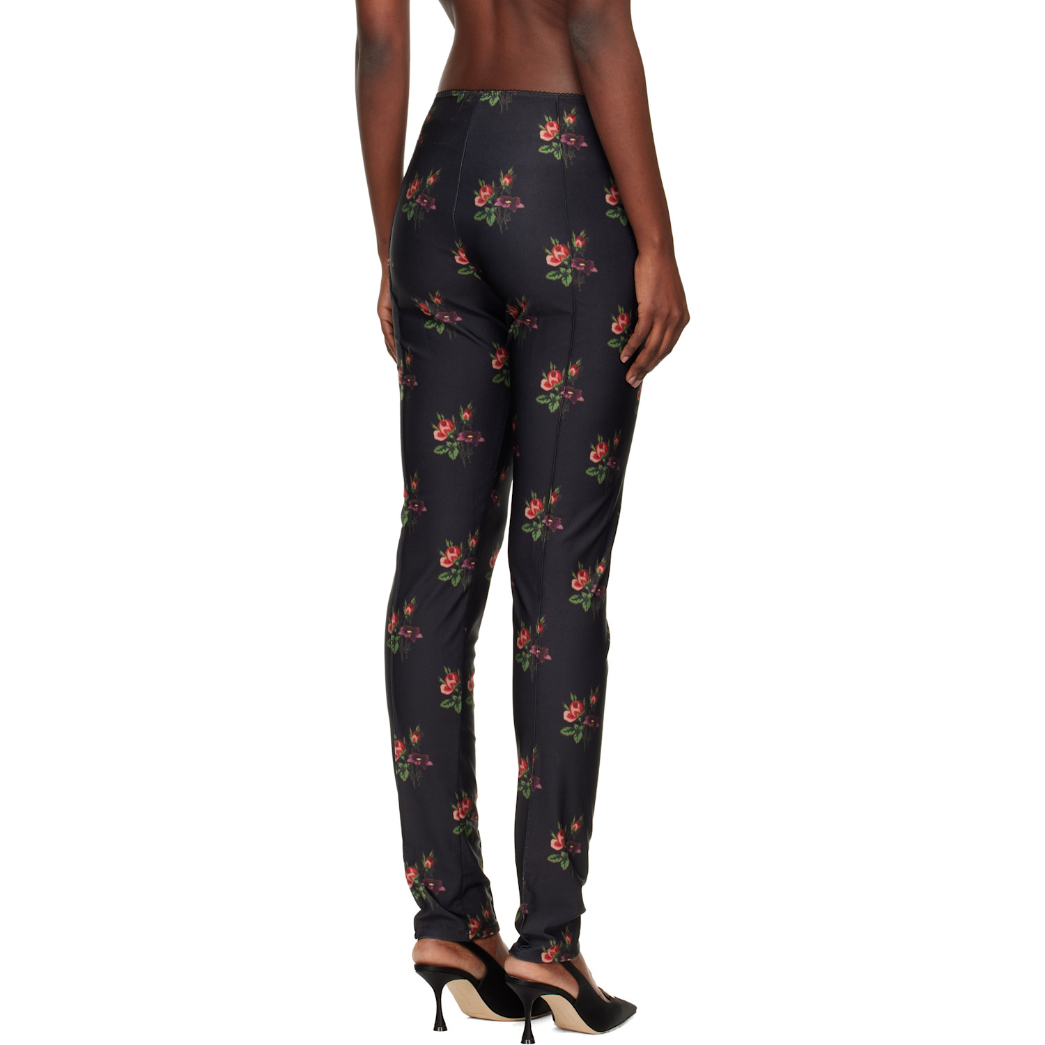  Meryll Rogge Black Floral Jersey Leggings 