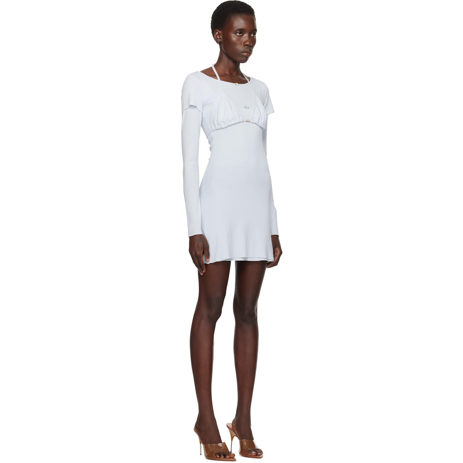  Abra Blue Overlayered Dress Set 
