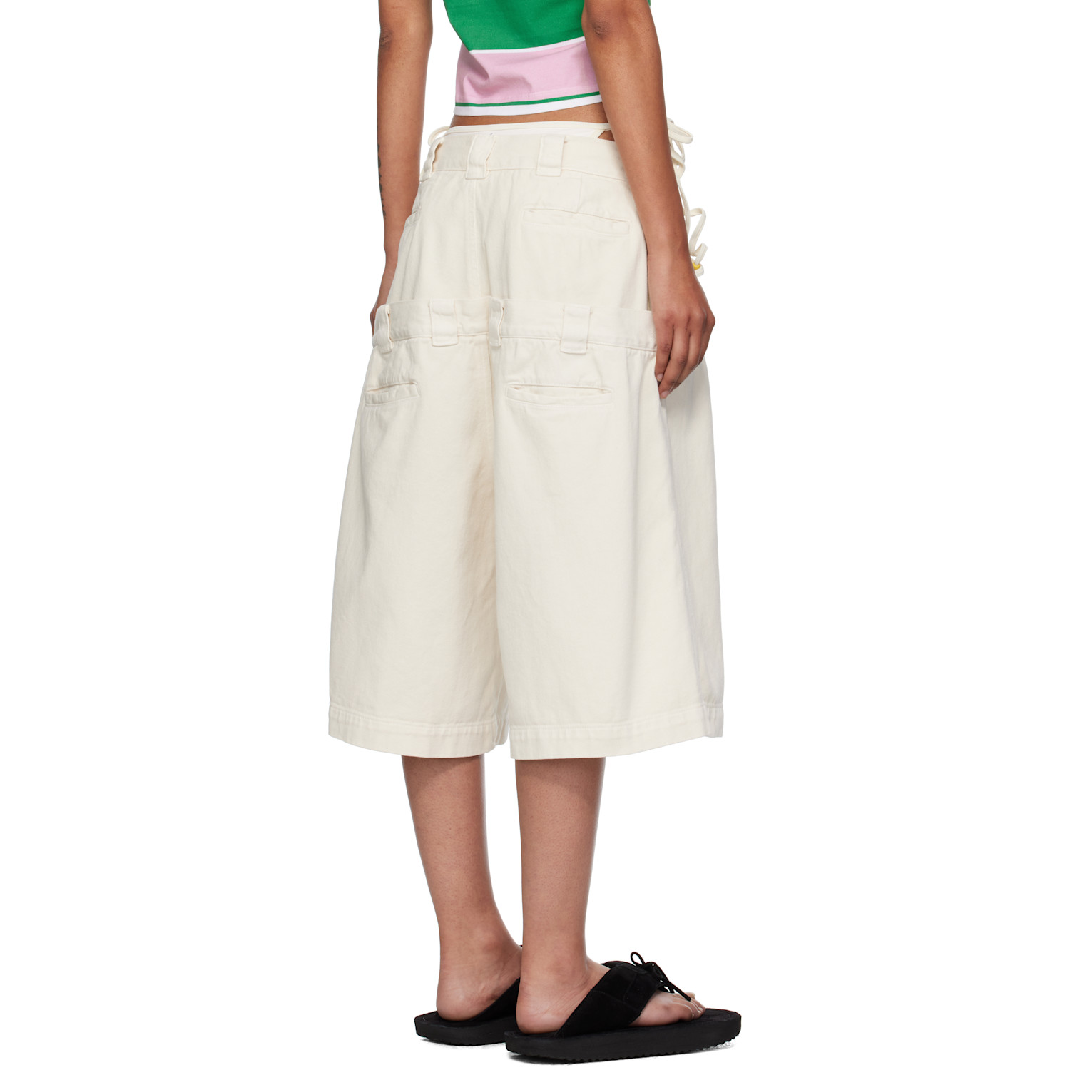  Abra Ssense Exclusive Beige Double Denim Shorts 