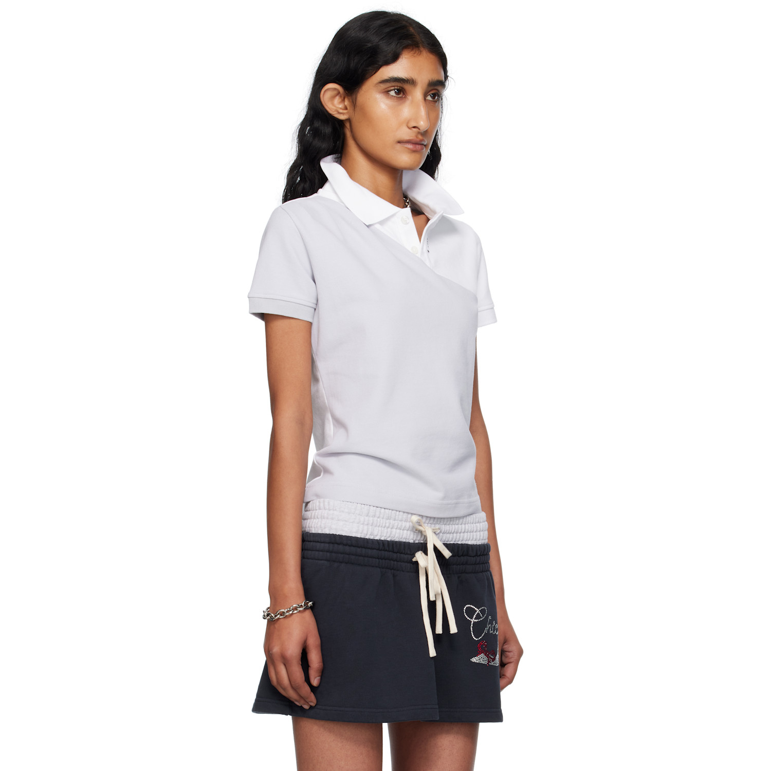  Abra Ssense Exclusive White & Gray Shoulder Polo 