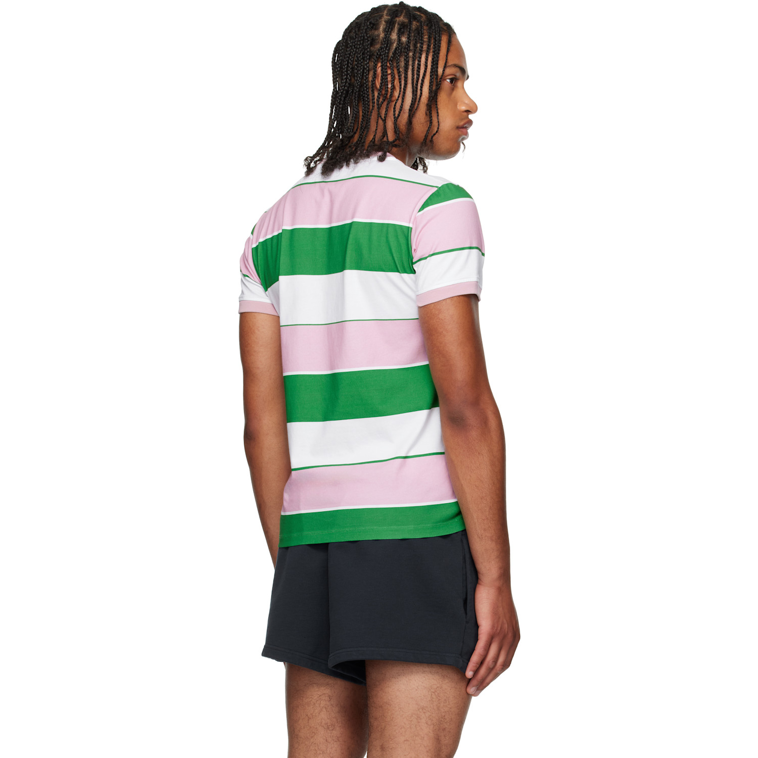  Abra Ssense Exclusive Green & Pink Striped T-shirt 