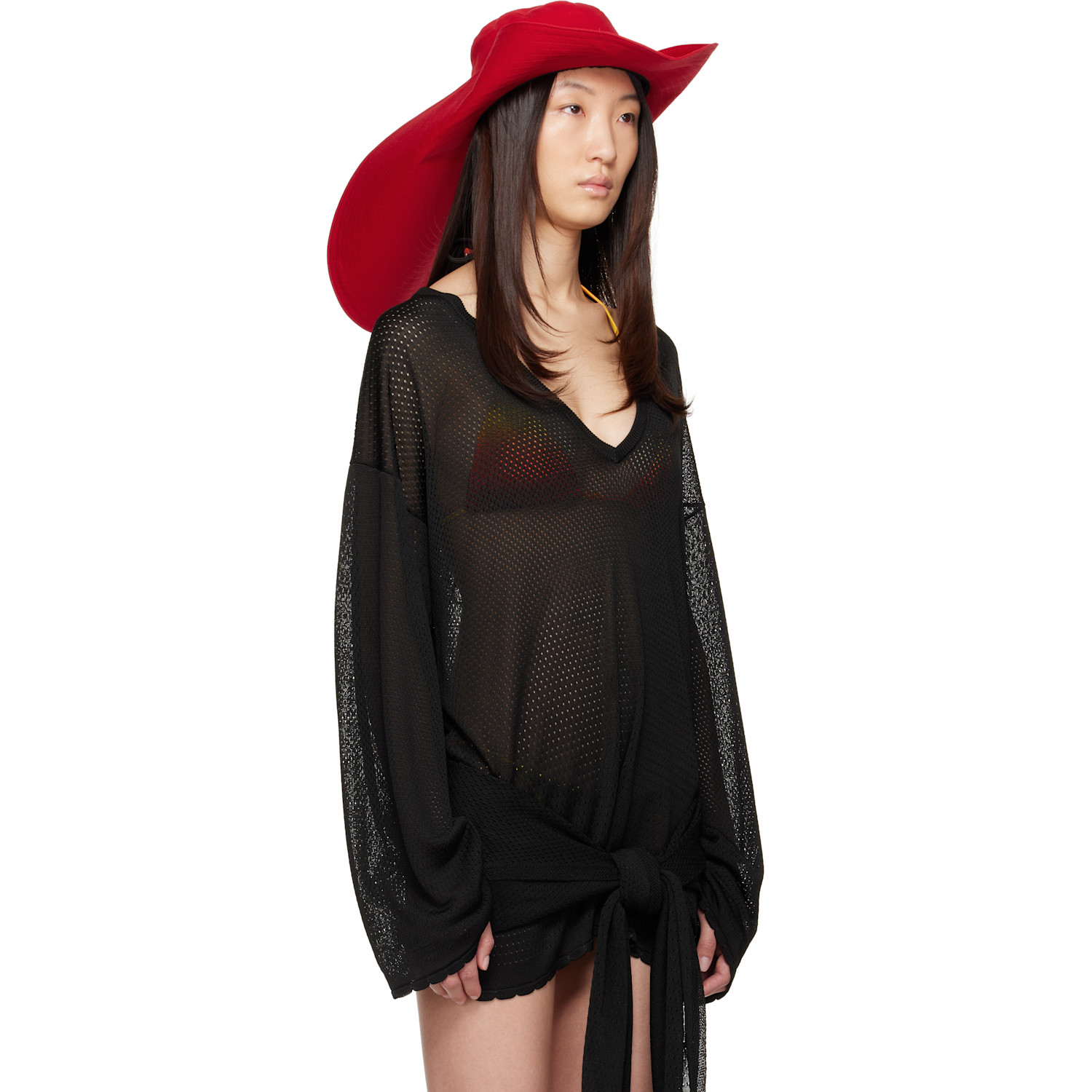  The Attico Red Embroidered Hat 