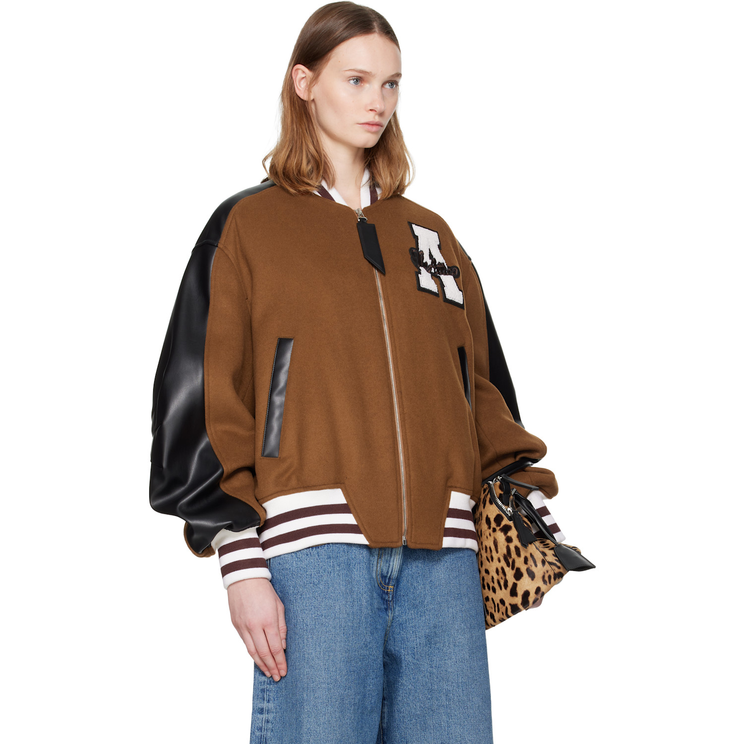 The Attico Tan Wool Bomber Jacket 