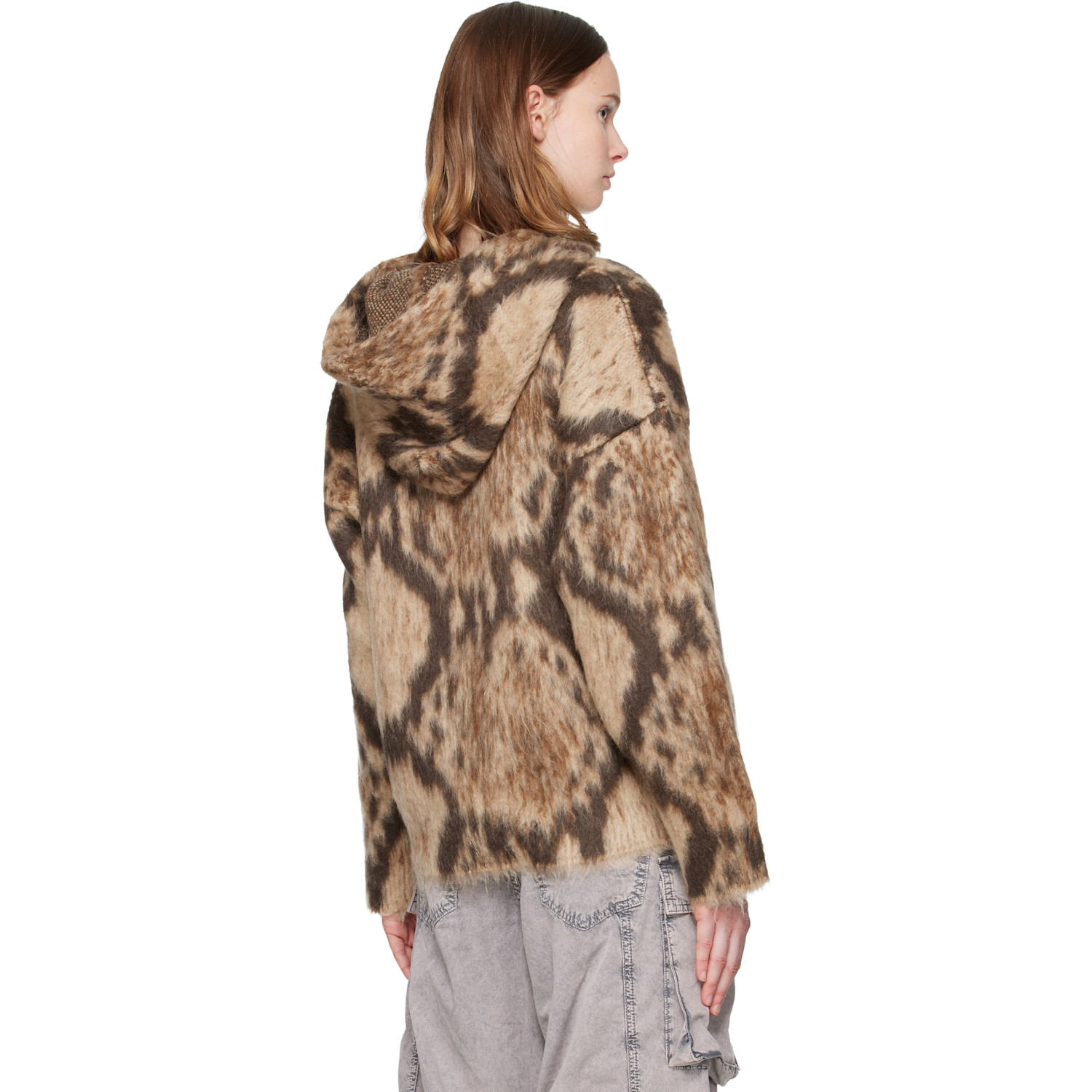  The Attico Brown Brushed Hoodie 