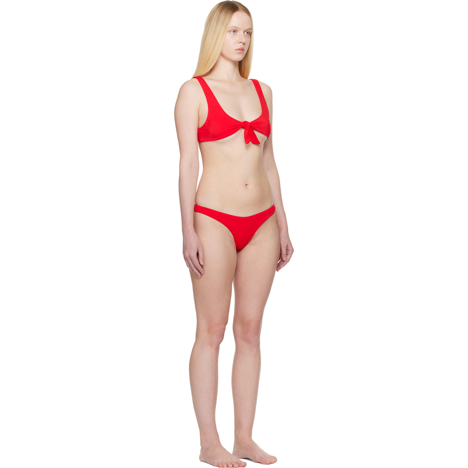  The Attico Red Self-tie Bikini 