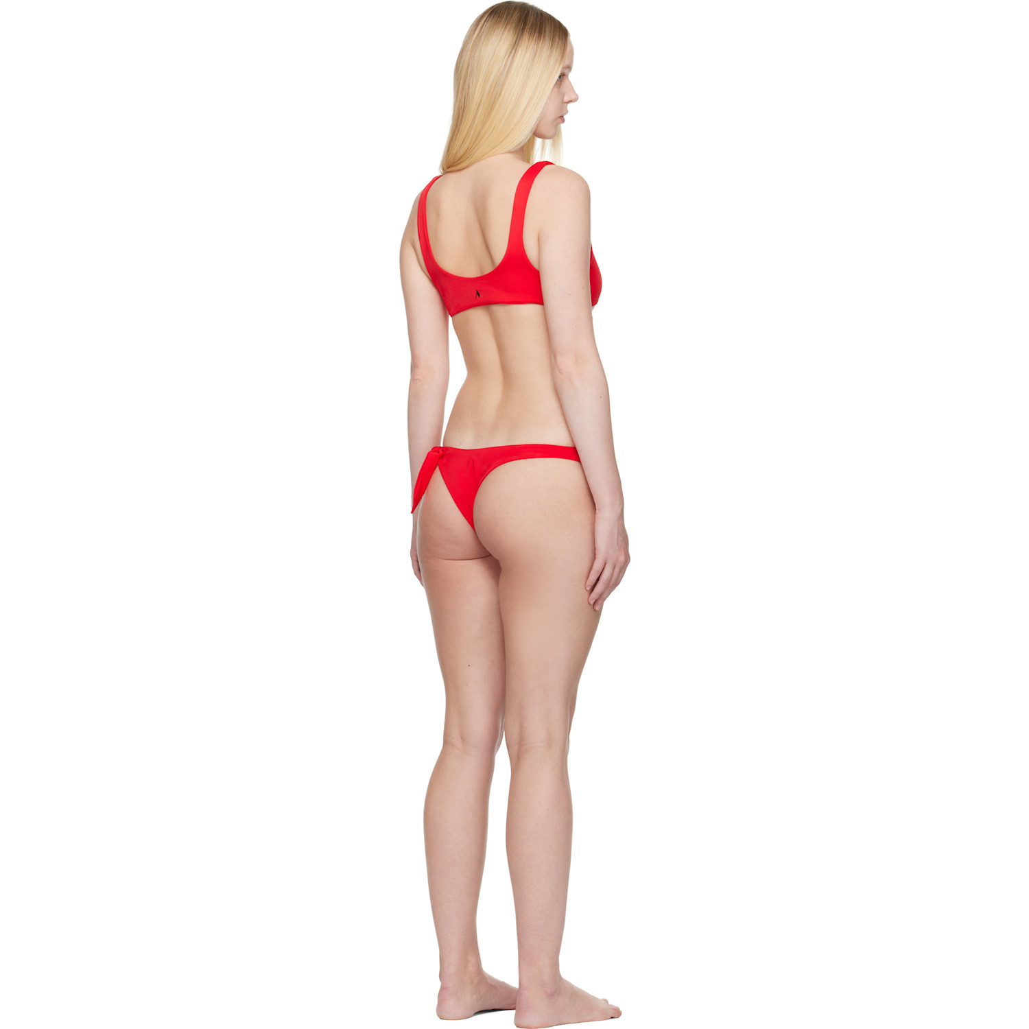  The Attico Red Self-tie Bikini 