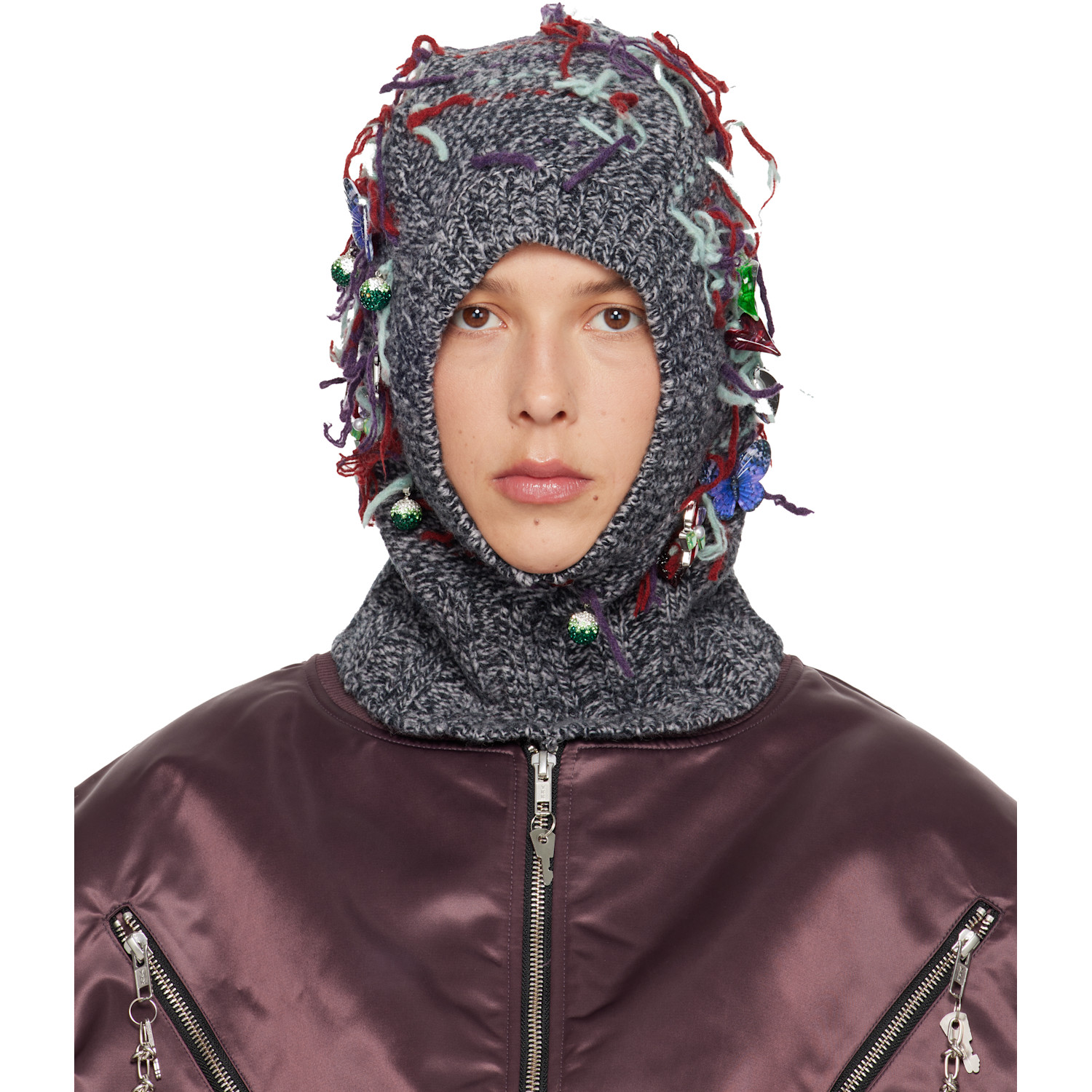 Chopova Lowena Gray Washed Up Balaclava