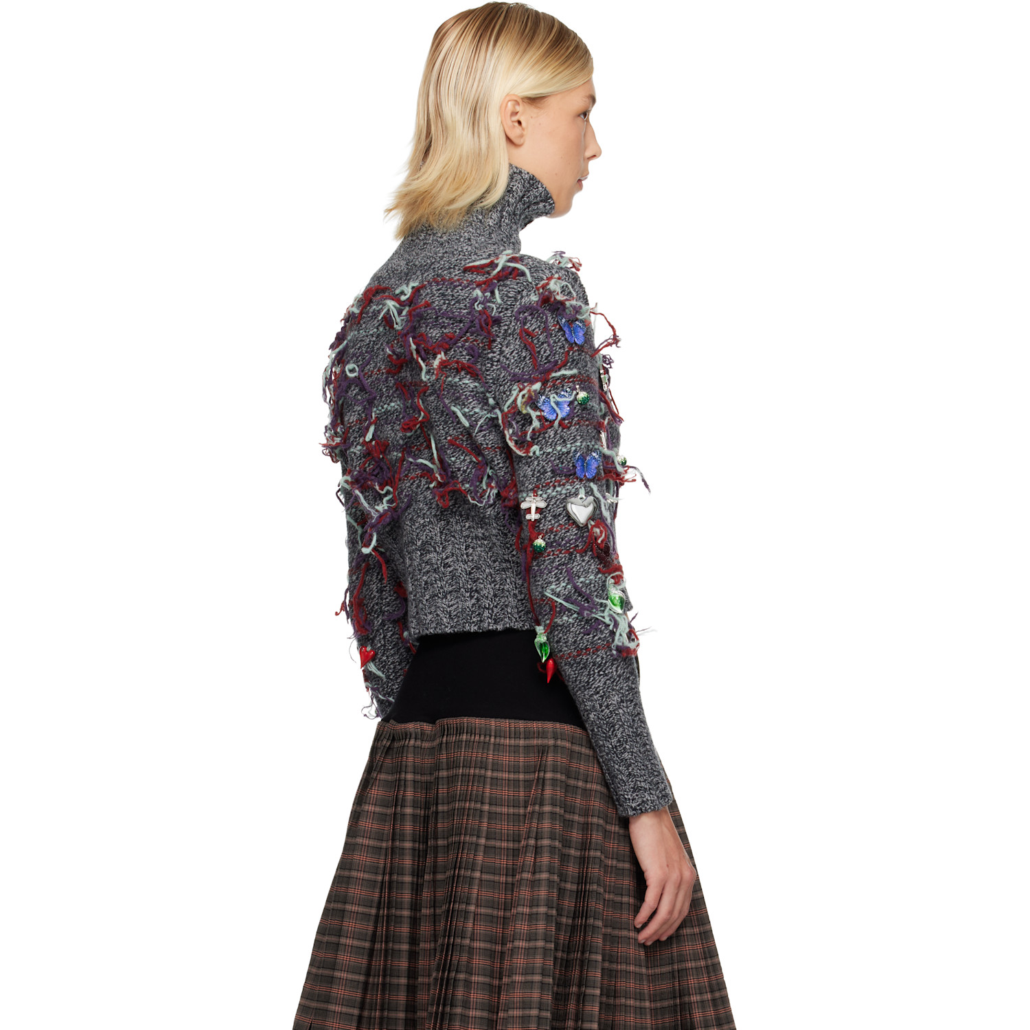  Chopova Lowena Gray Washed Up Cardigan 
