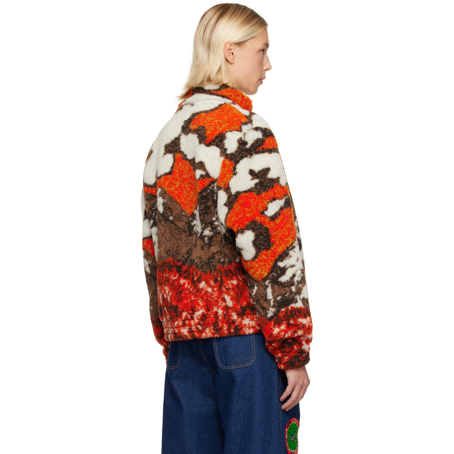  Chopova Lowena Orange Cl Airlines Fleece Jacket 