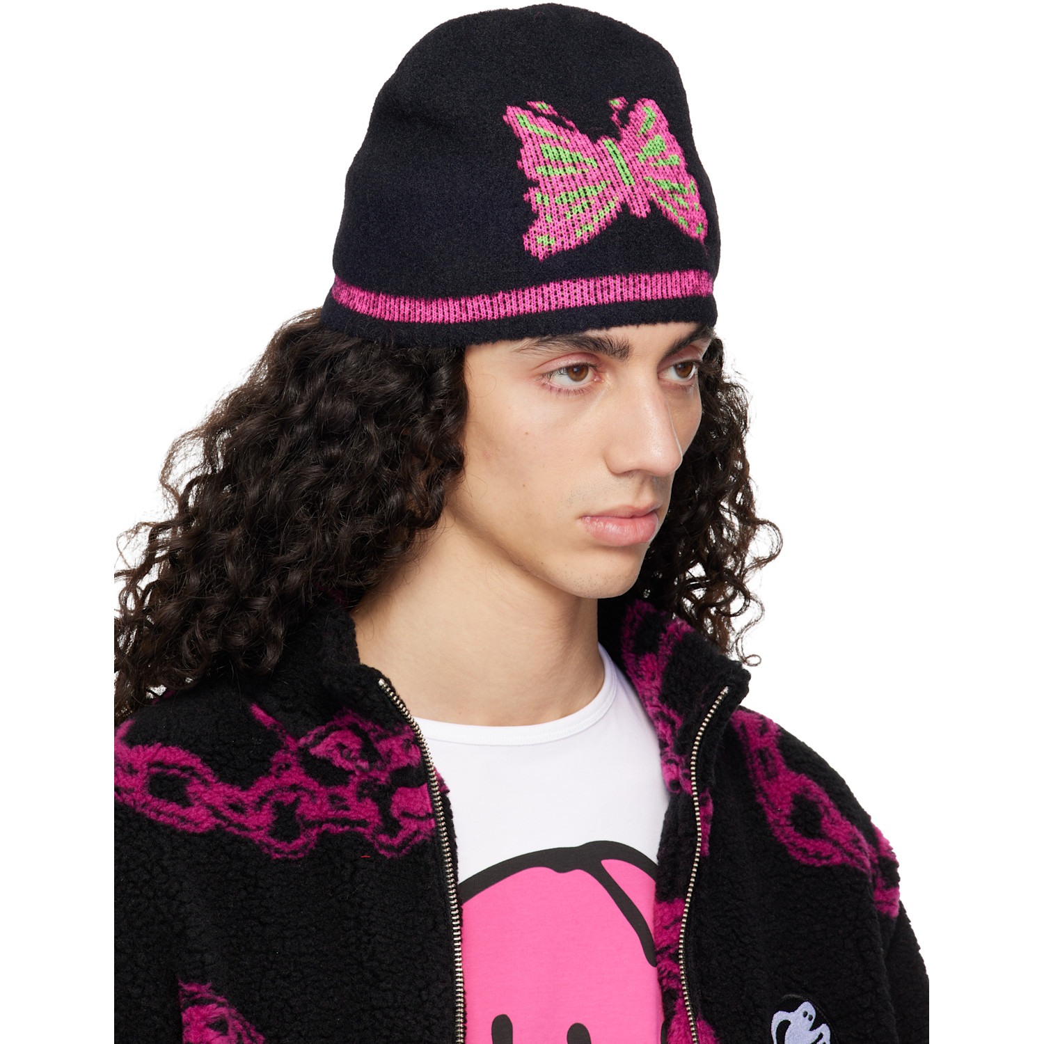 Chopova Lowena Black Cyber Butterfly Beanie 