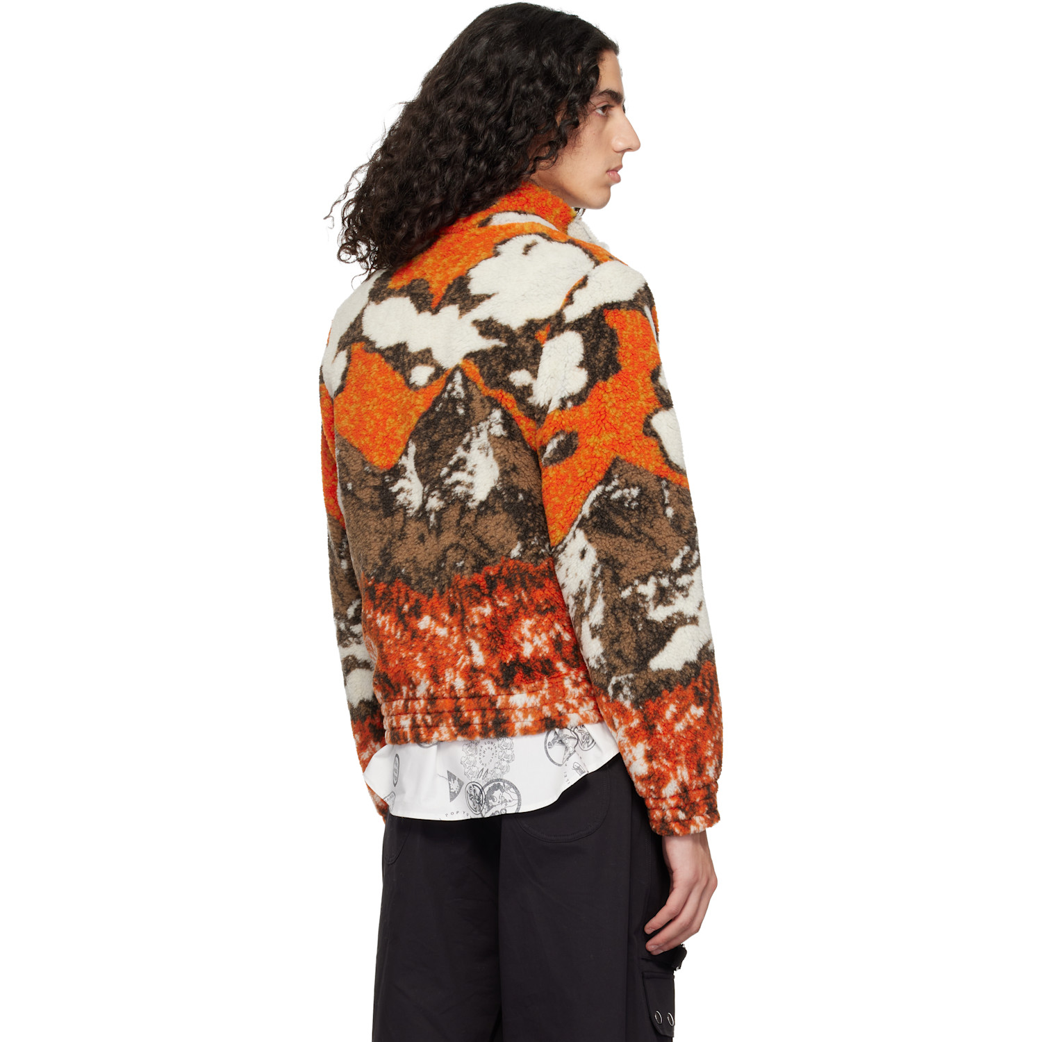  Chopova Lowena Orange Cl Airlines Fitted Fleece Jacket 
